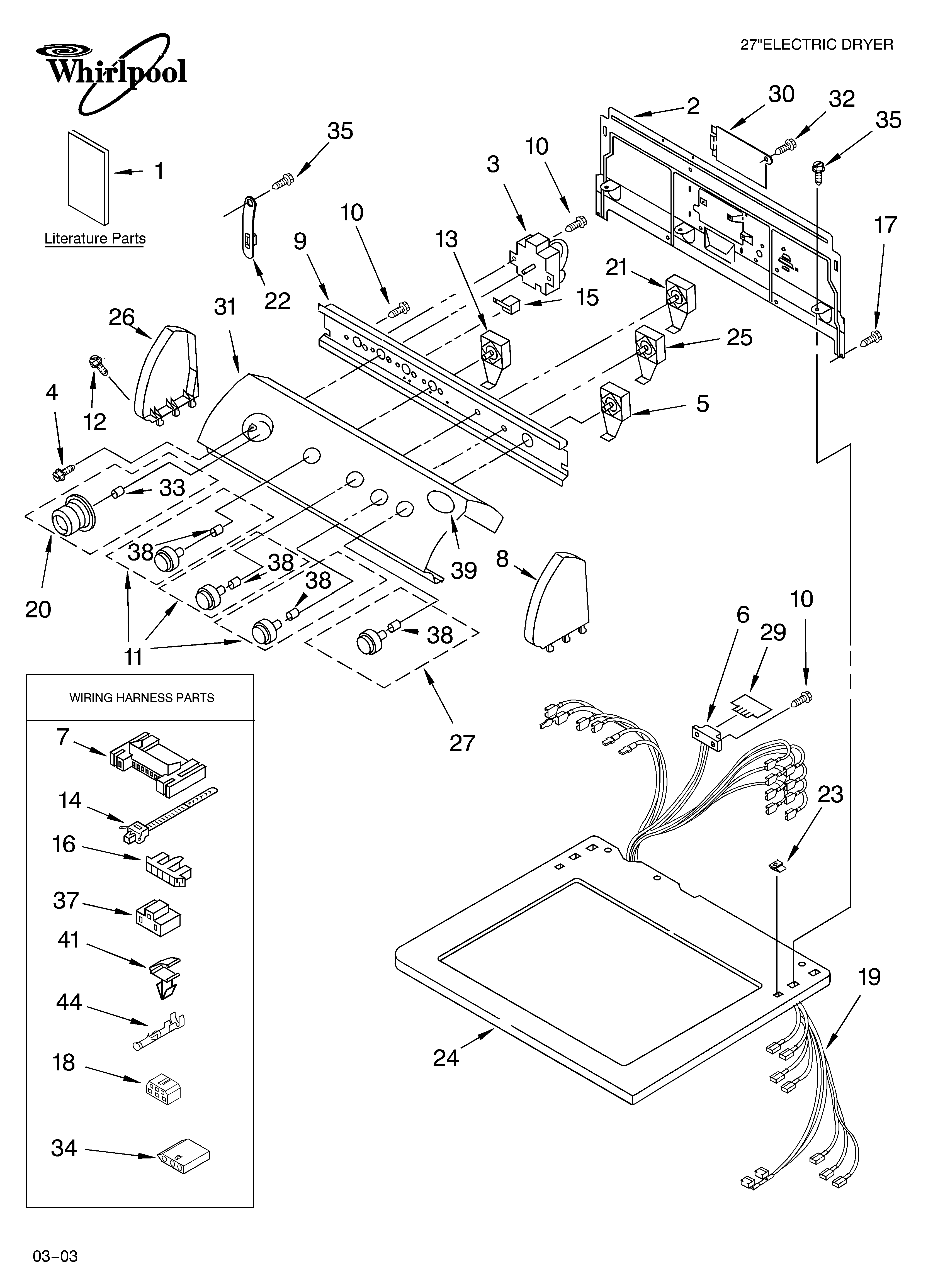 Whirlpool GEQ8811LL1 top and console parts diagram