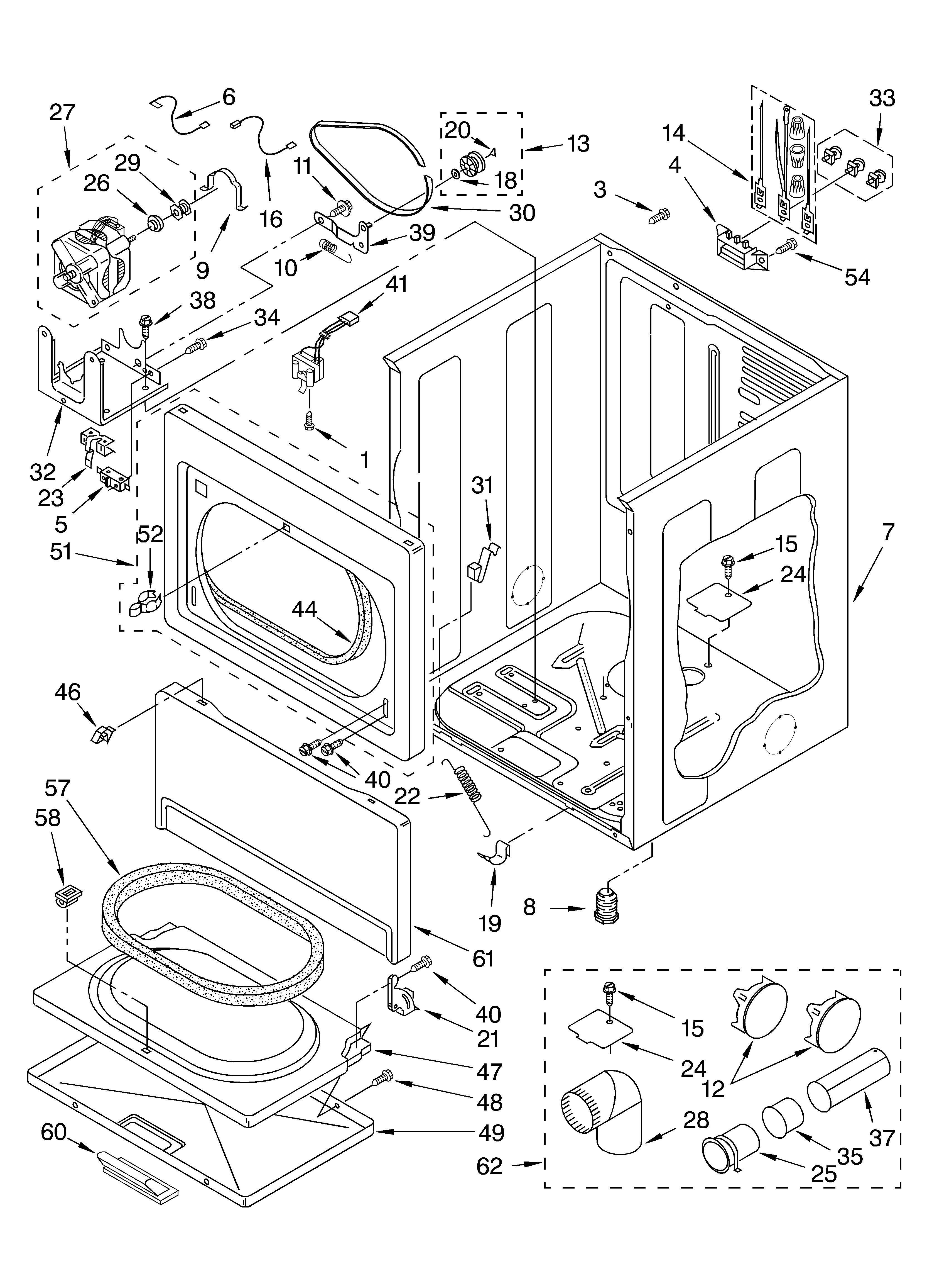 Whirlpool GEQ8811LL1 cabinet parts diagram