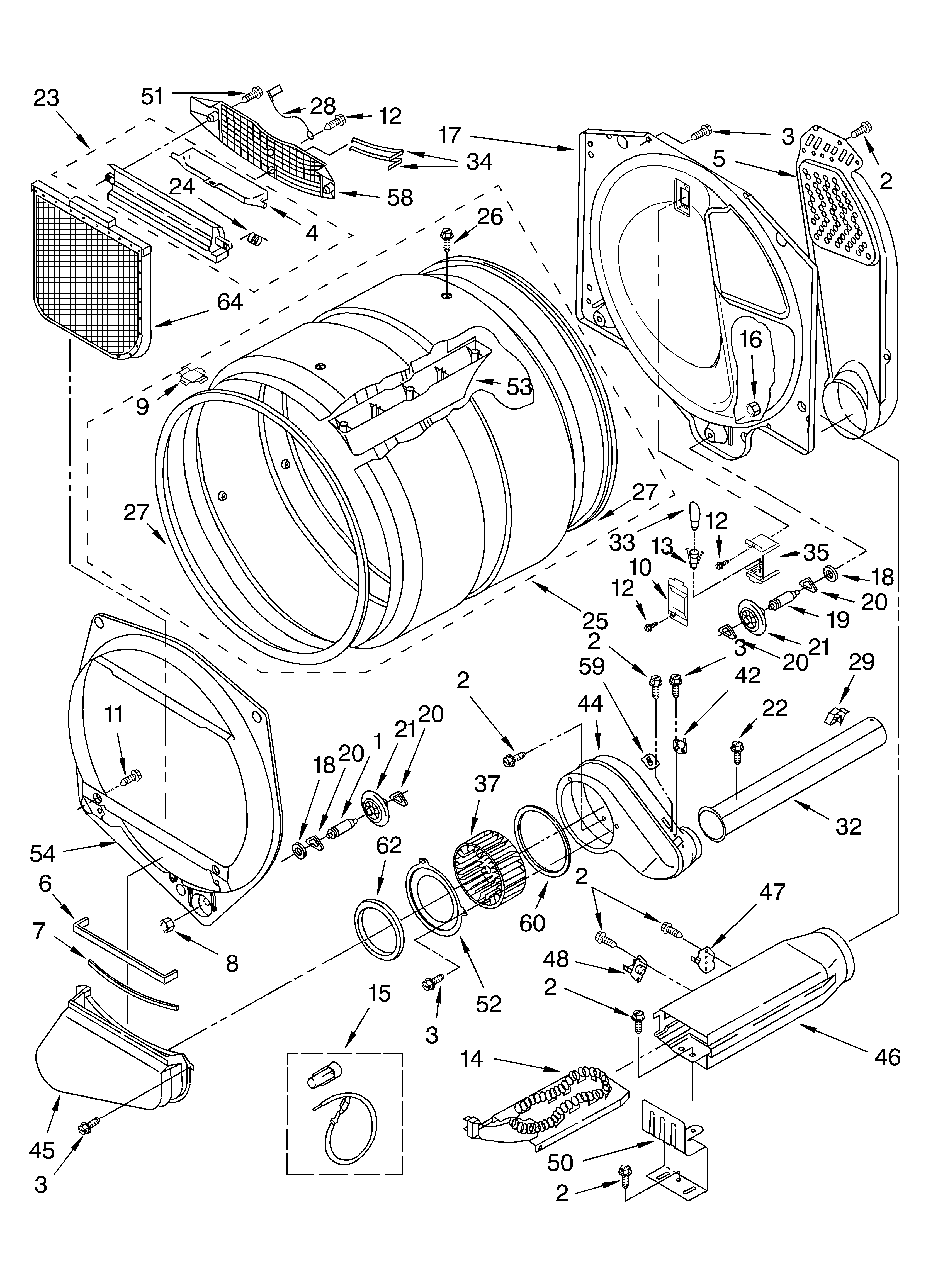 Whirlpool GEQ8811LL1 bulkhead parts - optional parts (not included) diagram