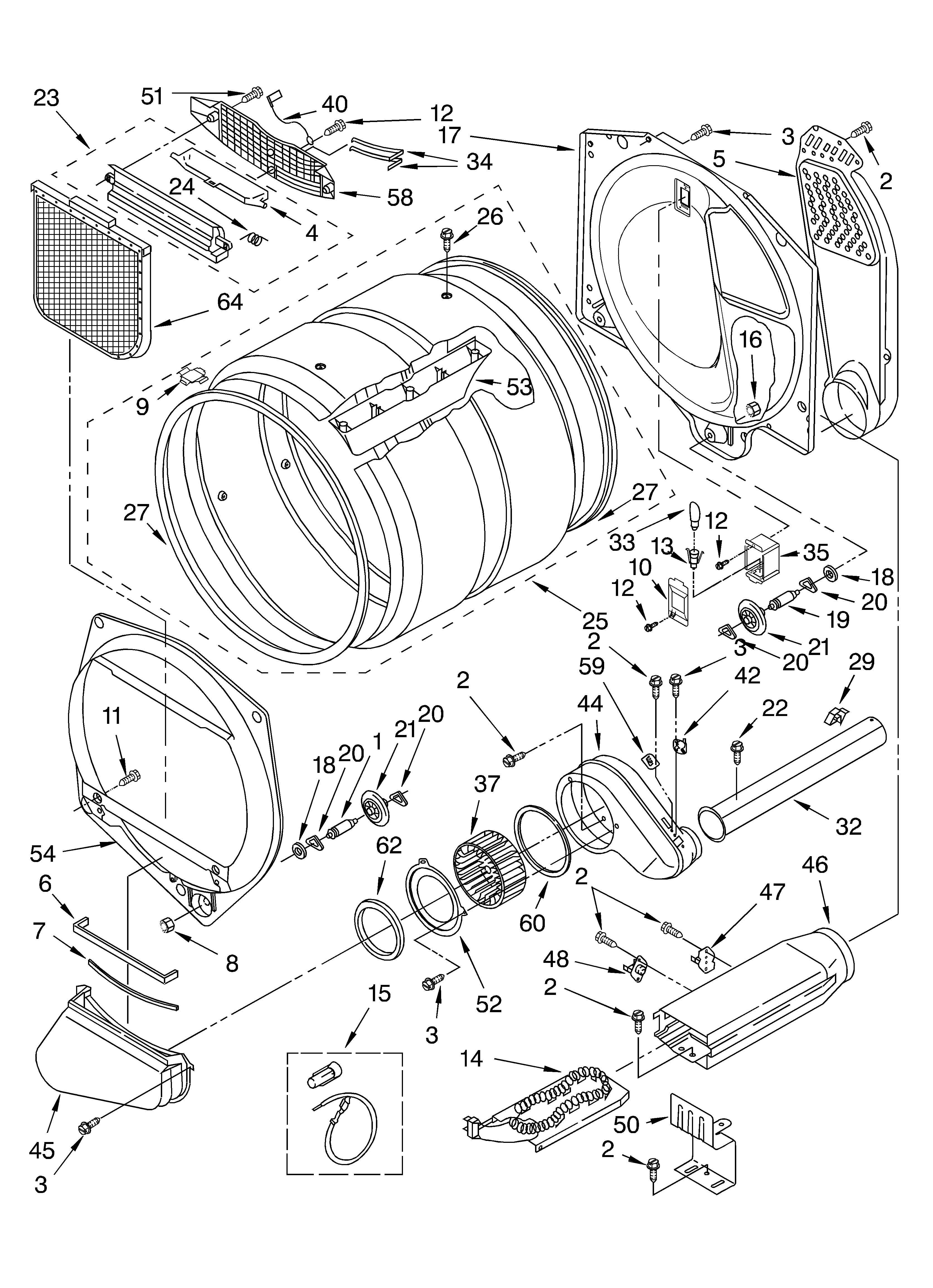 Whirlpool GEQ8821LW1 bulkhead parts diagram