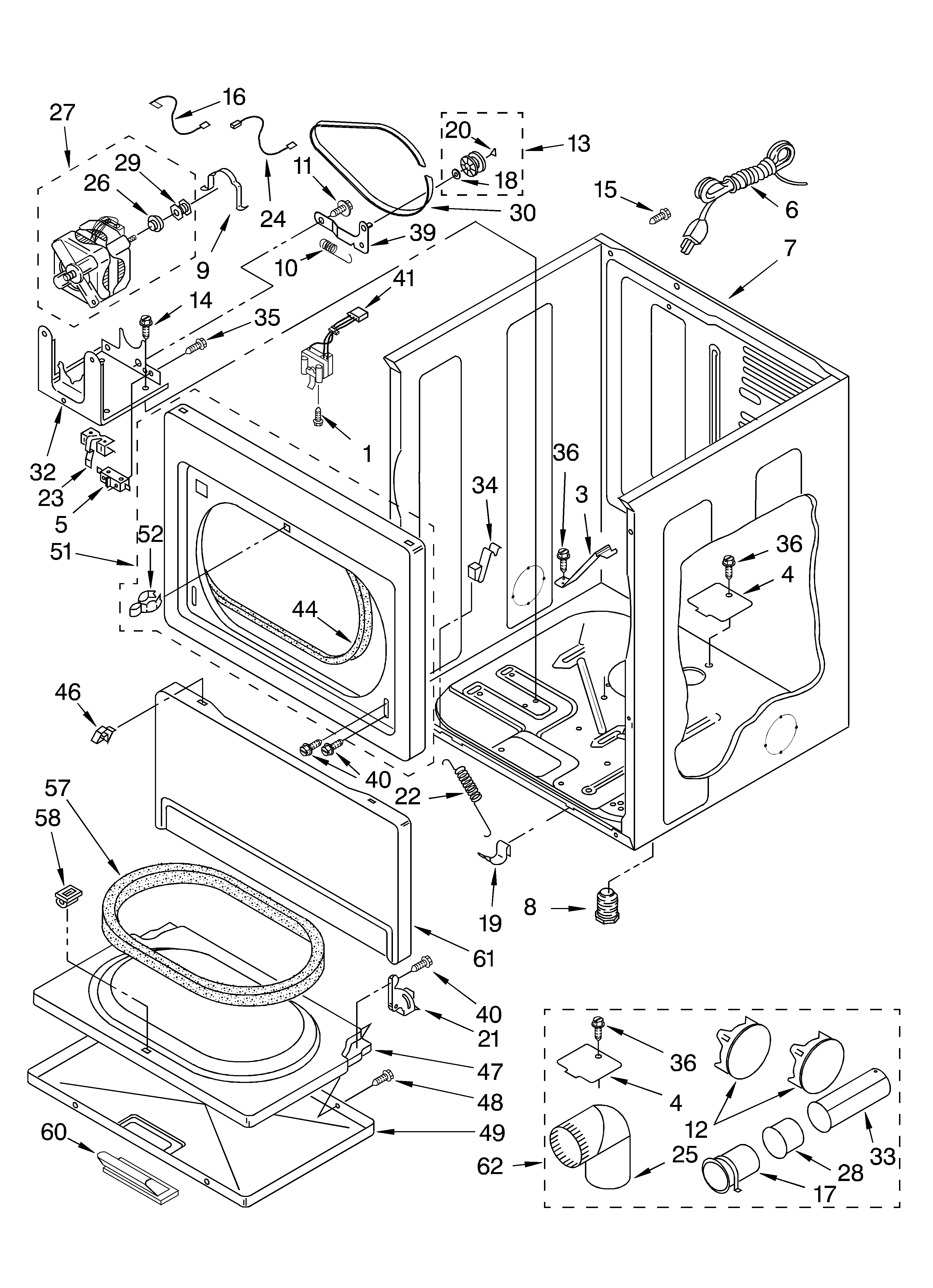 Whirlpool GGQ8821LW1 cabinet parts diagram