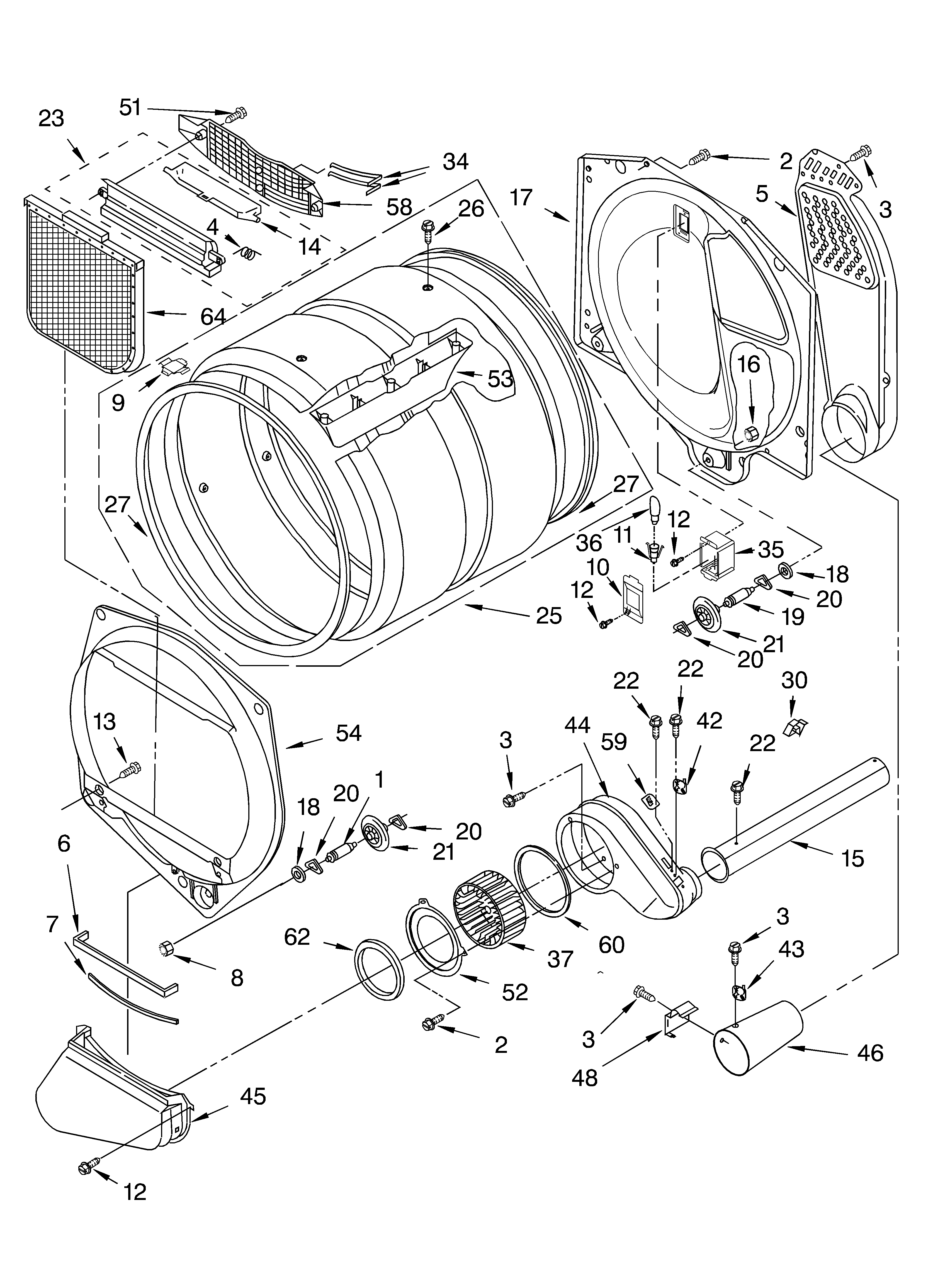 Whirlpool GGW9868KQ2 bulkhead parts diagram