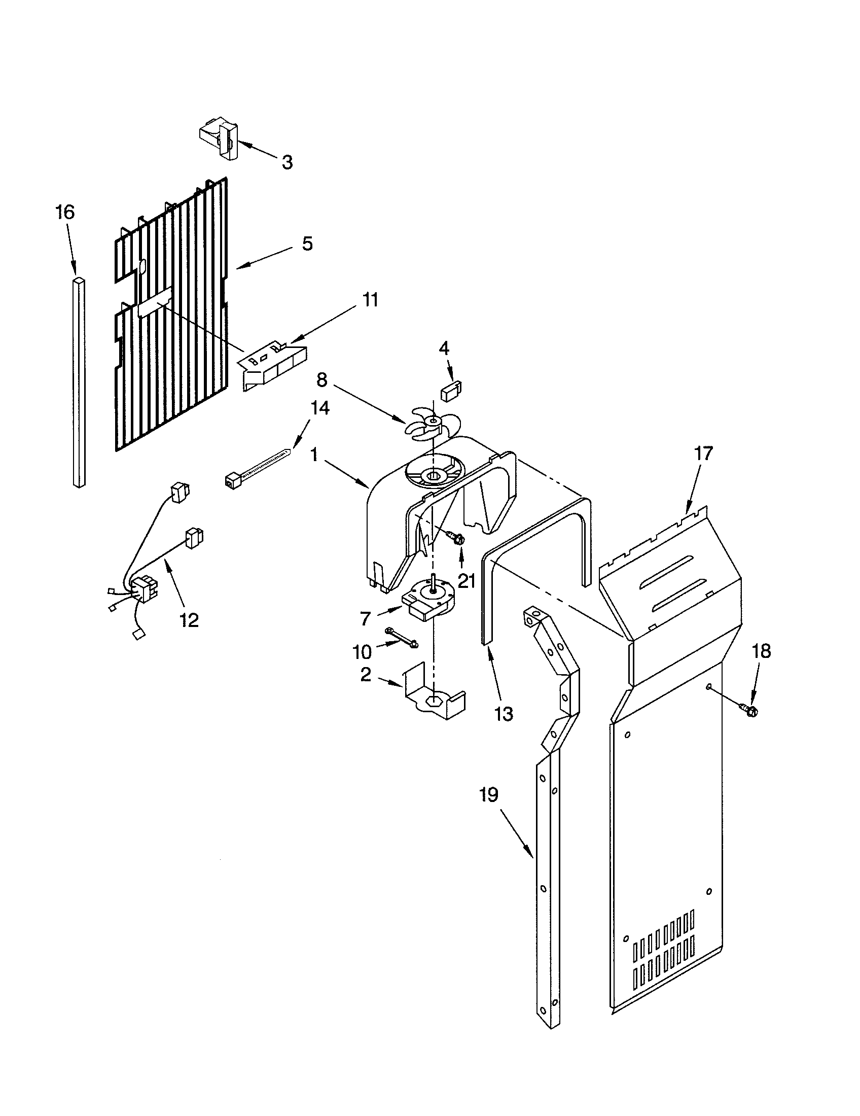 KitchenAid KSBP25FKSS01 air flow parts diagram
