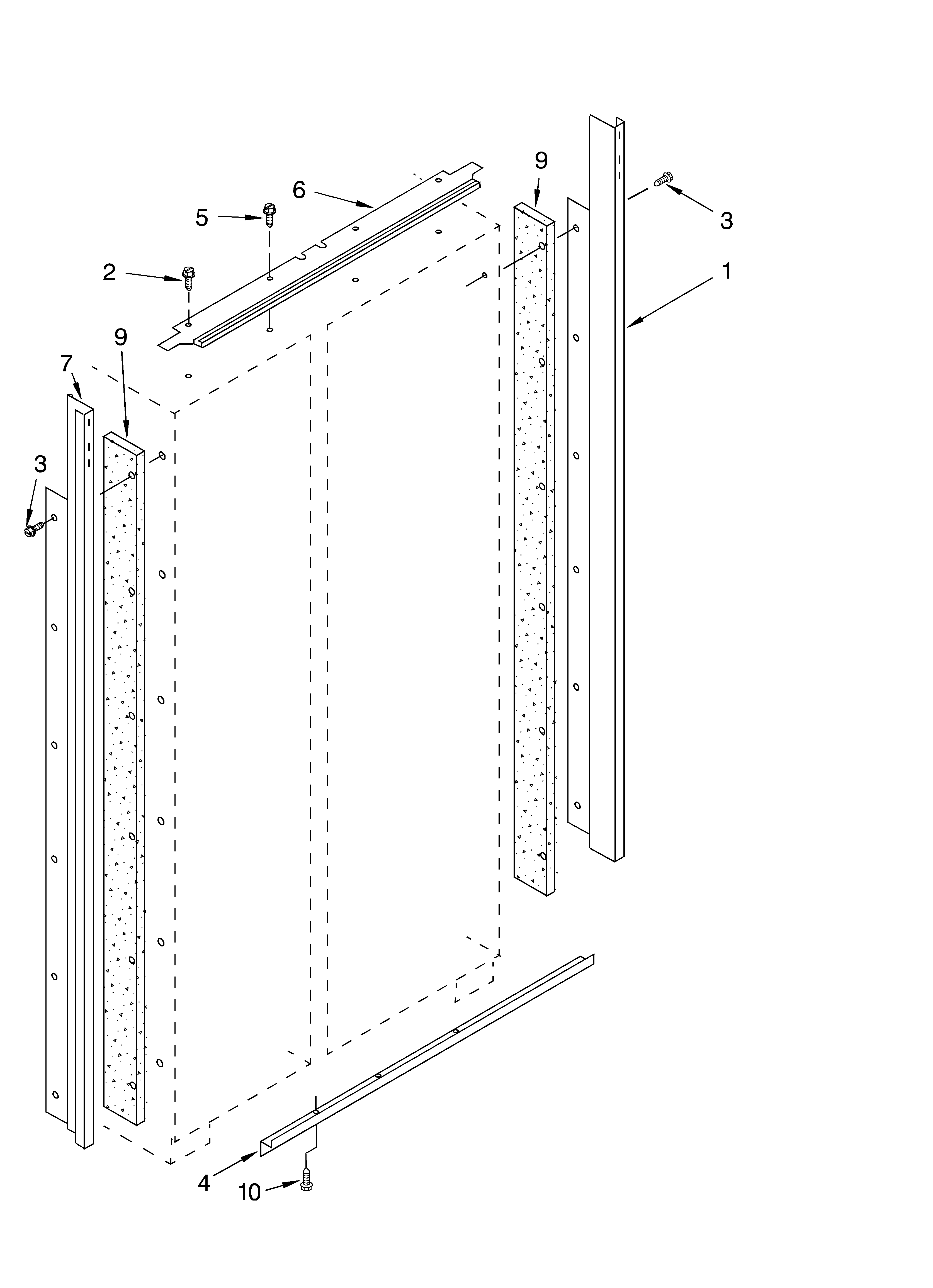 KitchenAid KSSC36FKB02 cabinet trim parts diagram