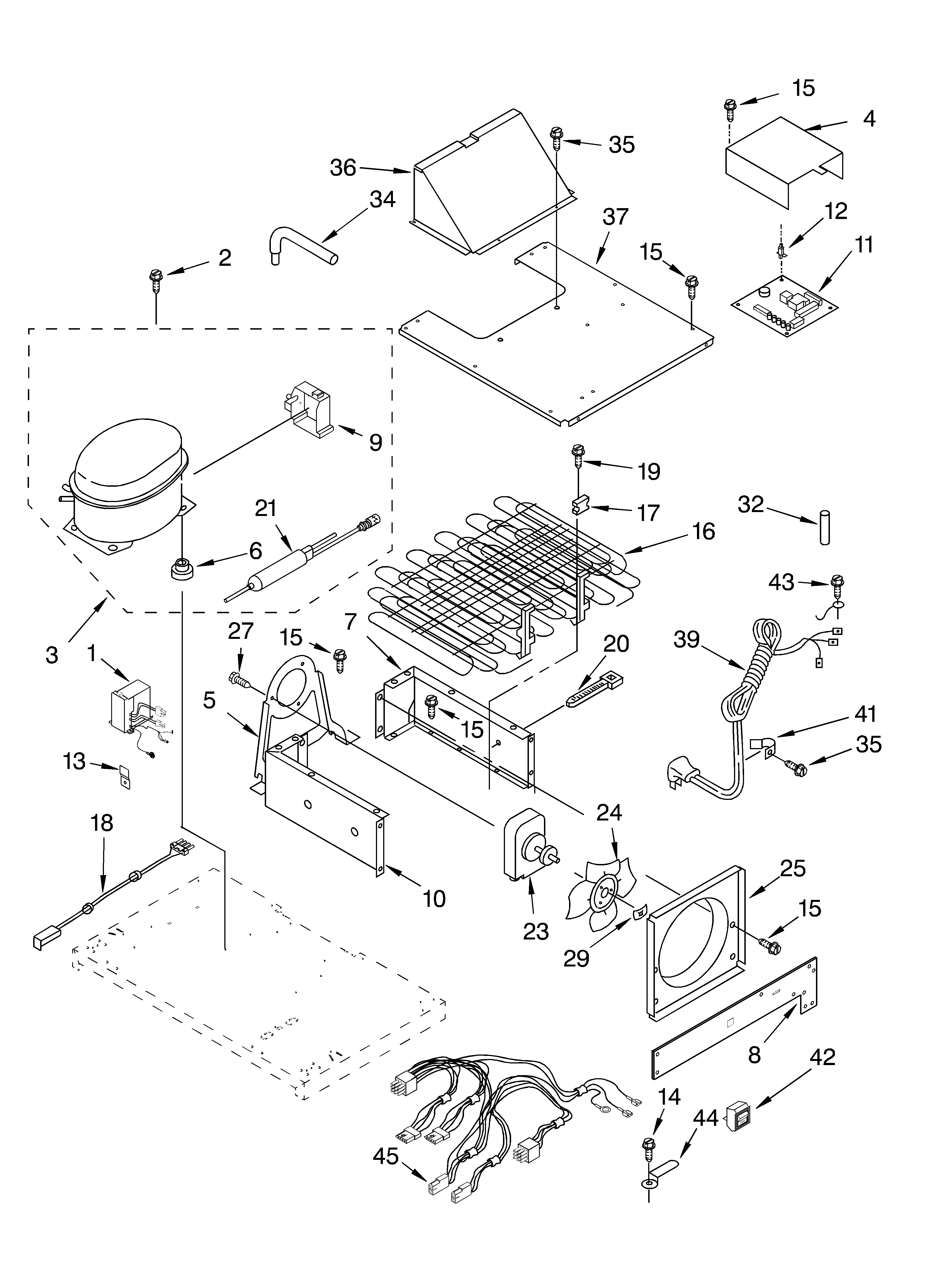 KitchenAid KSSC36FKB02 upper unit parts diagram