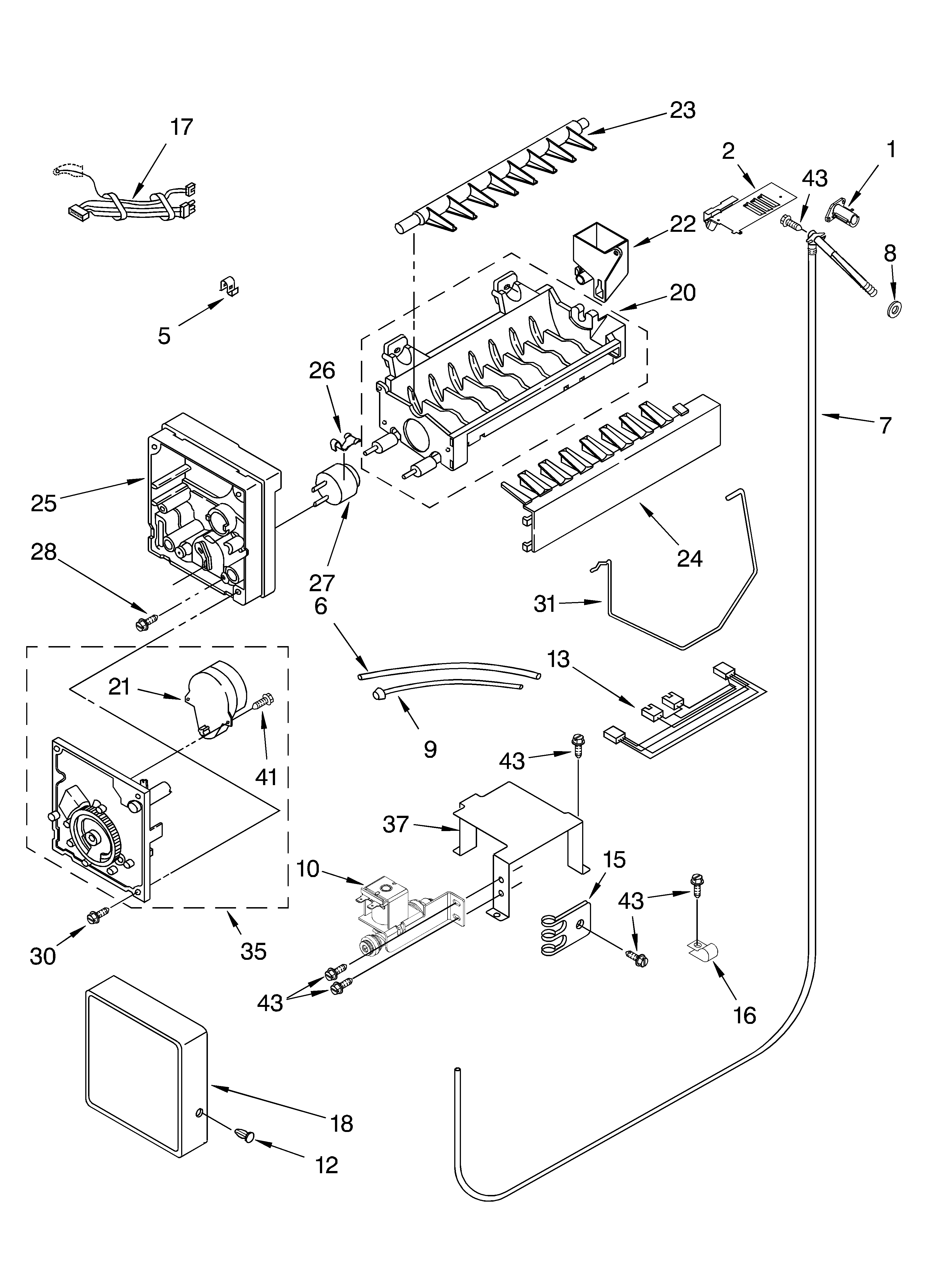 KitchenAid KSSC36FKB02 icemaker parts diagram