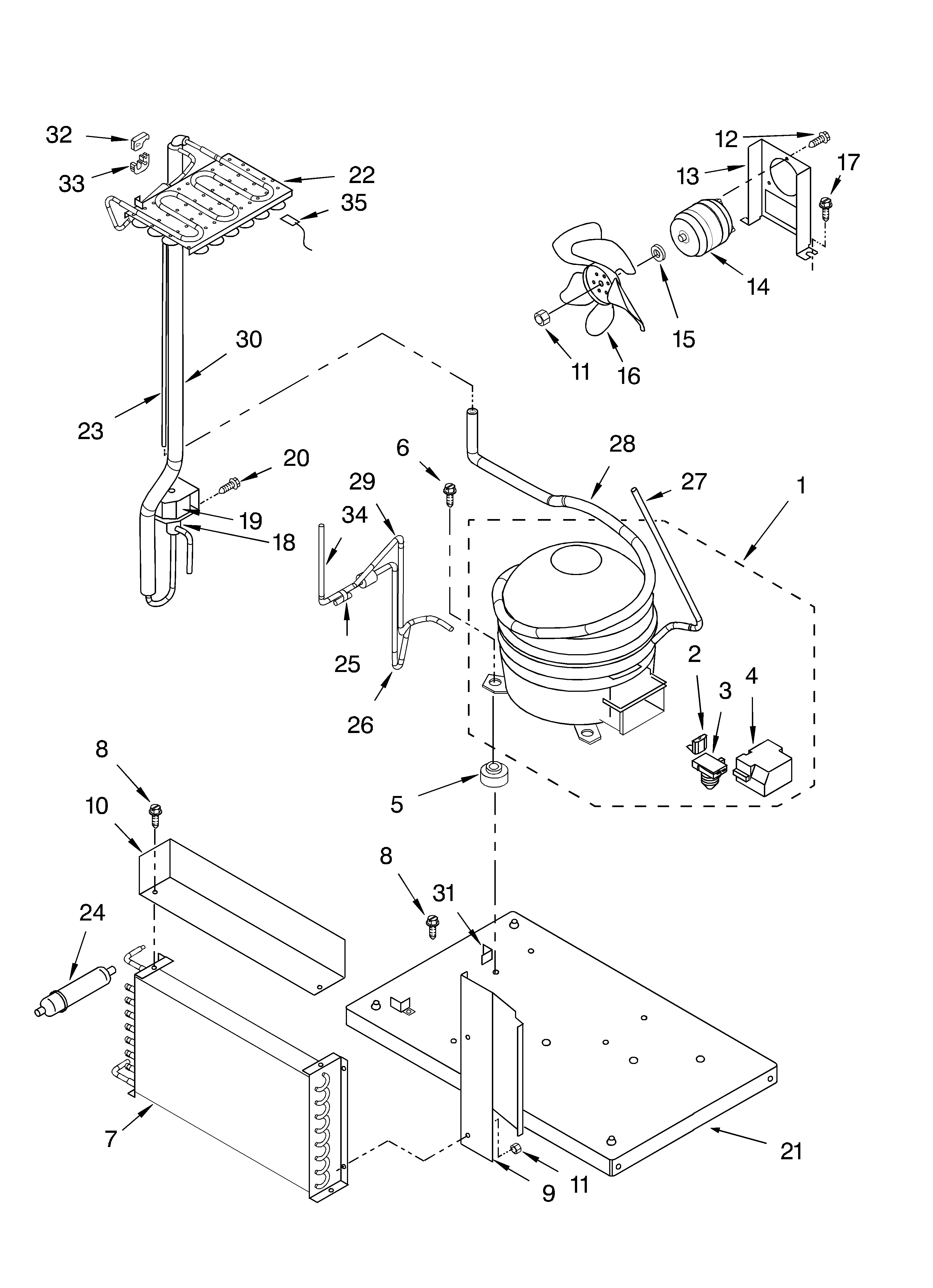 KitchenAid KUIO15NNLS unit parts diagram