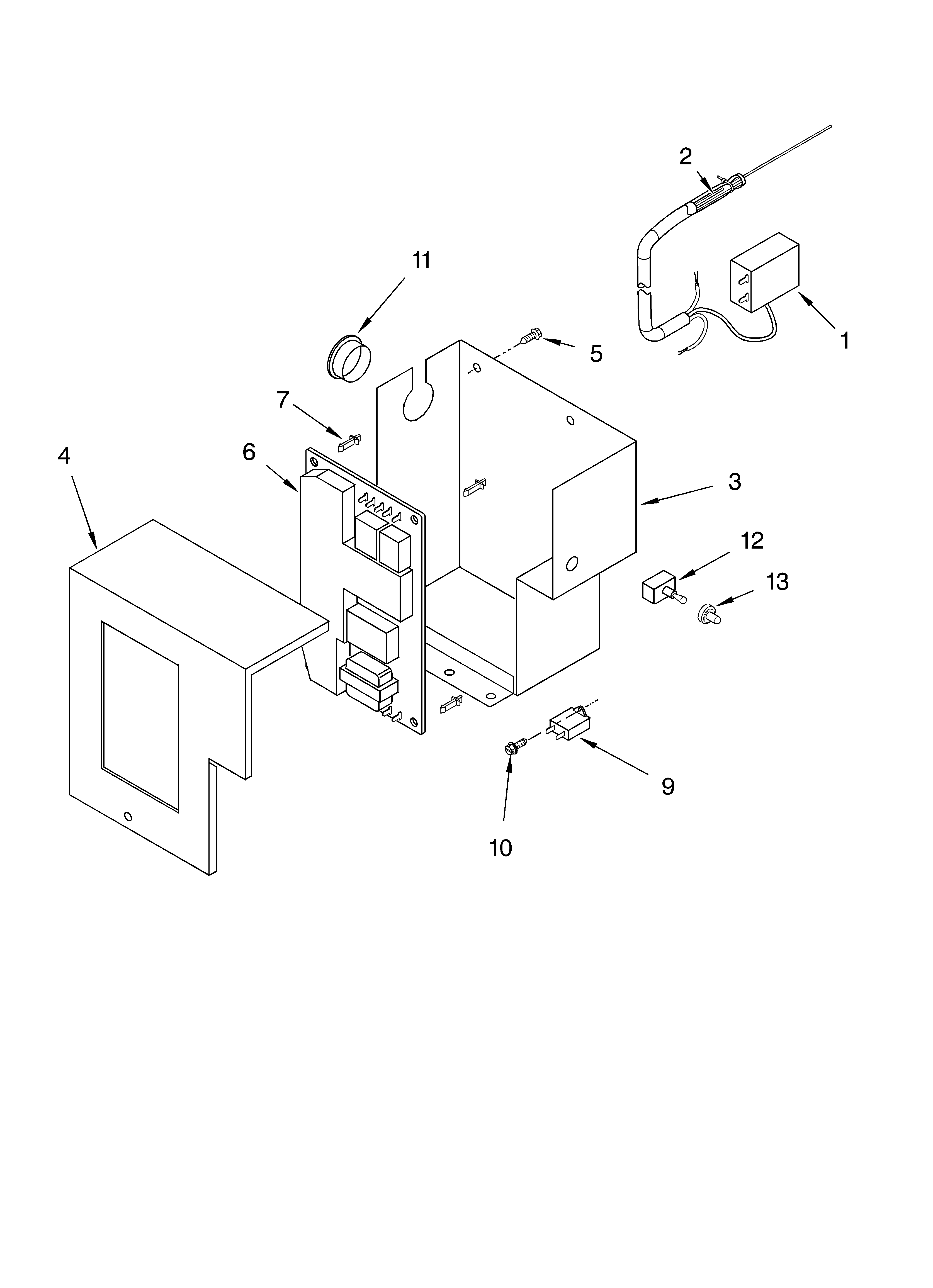 KitchenAid KUIO15NNLS control box and thermostat diagram