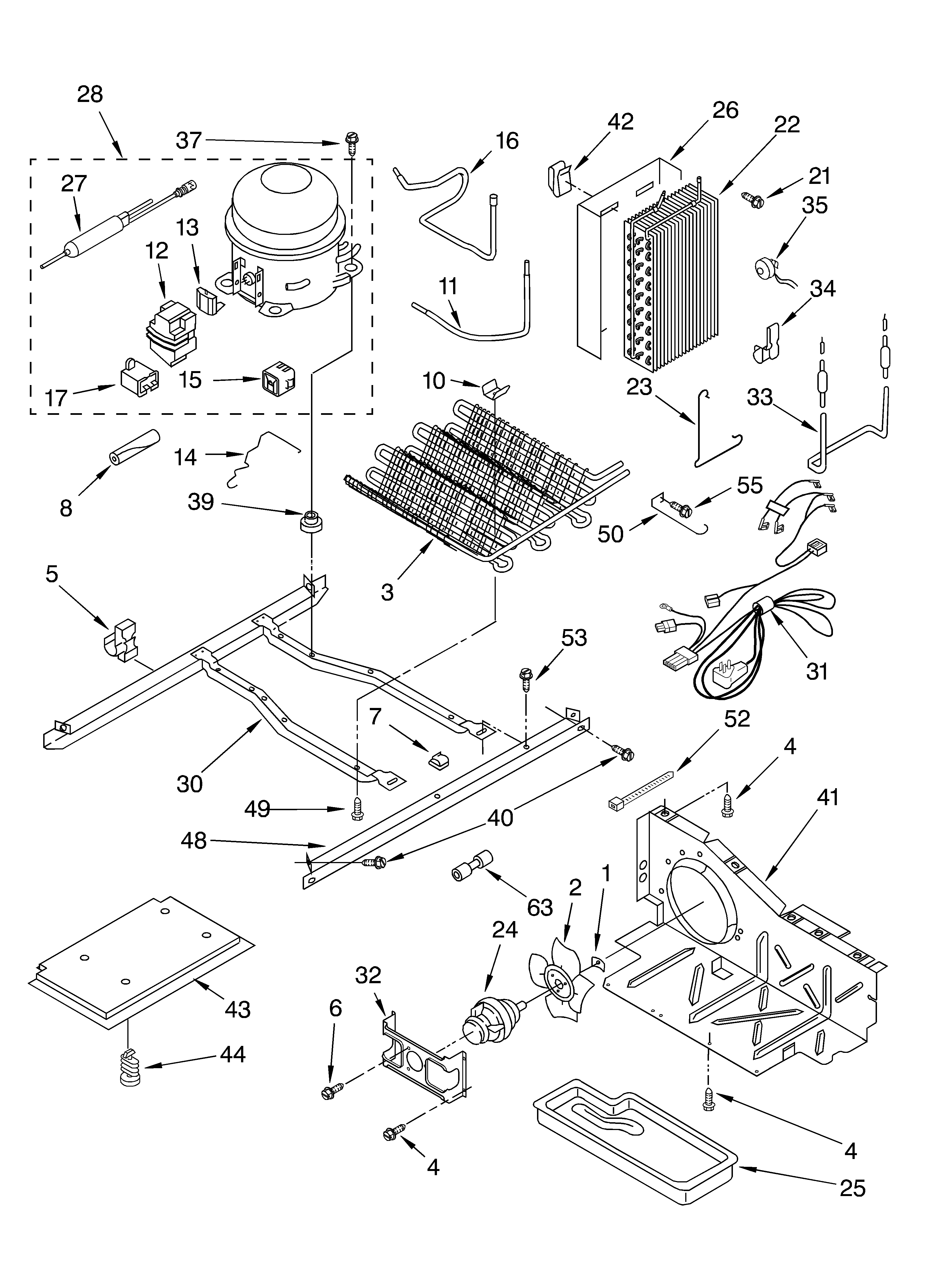 Roper RS25AFXMQ00 unit parts diagram