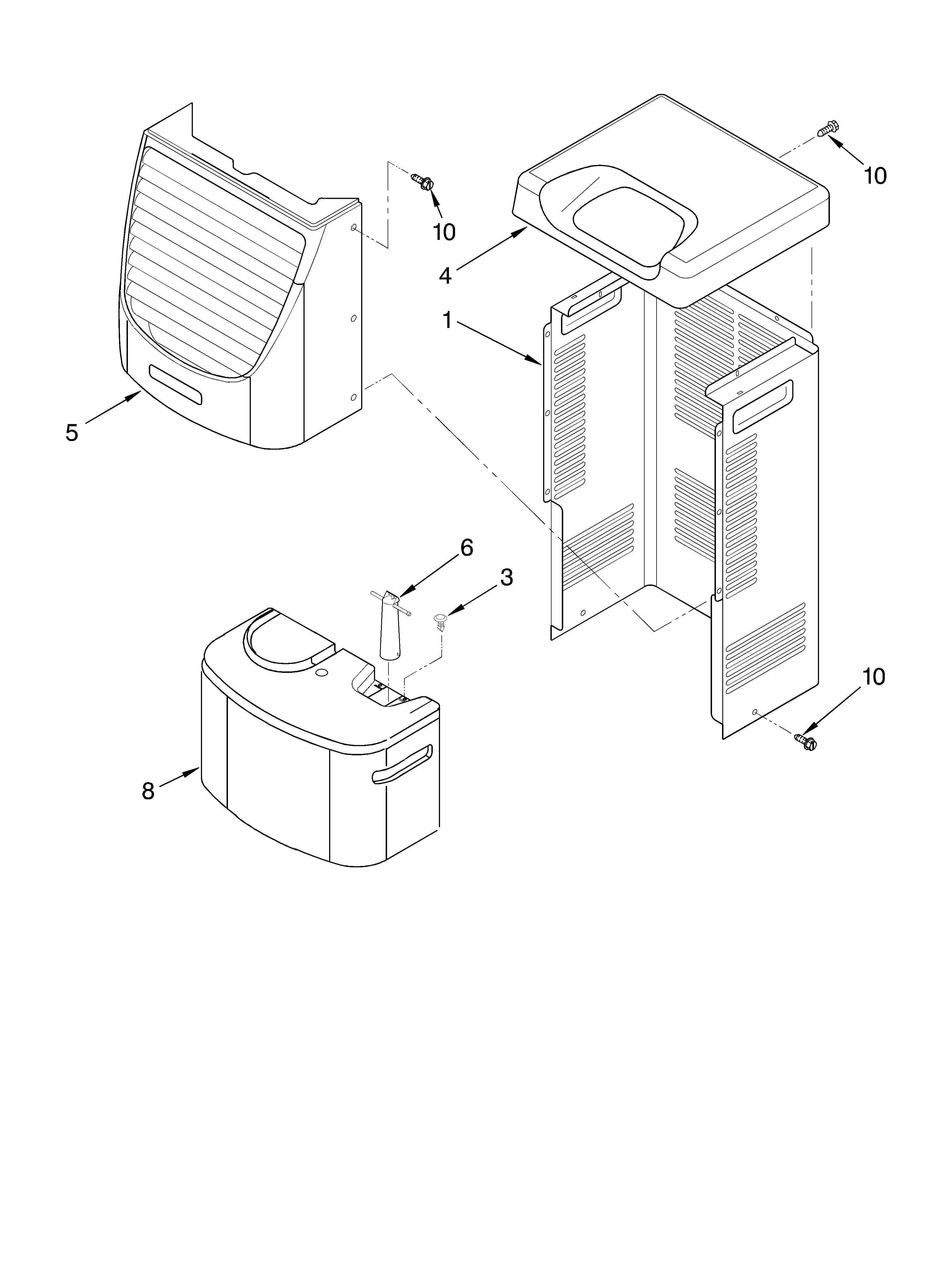 Roper RD50CBM0 cabinet parts diagram