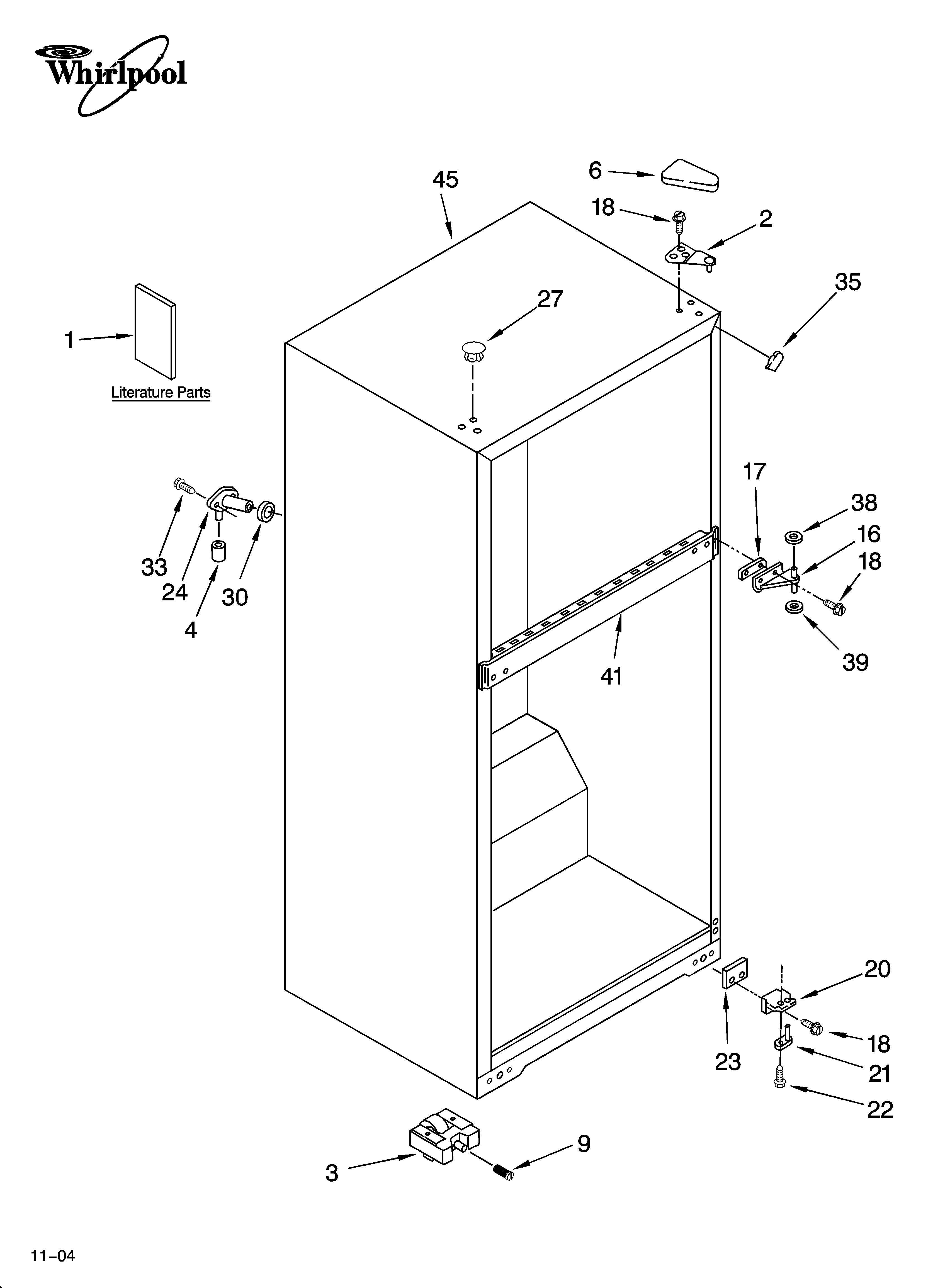 Whirlpool ER8AHKXPQ02 cabinet parts diagram