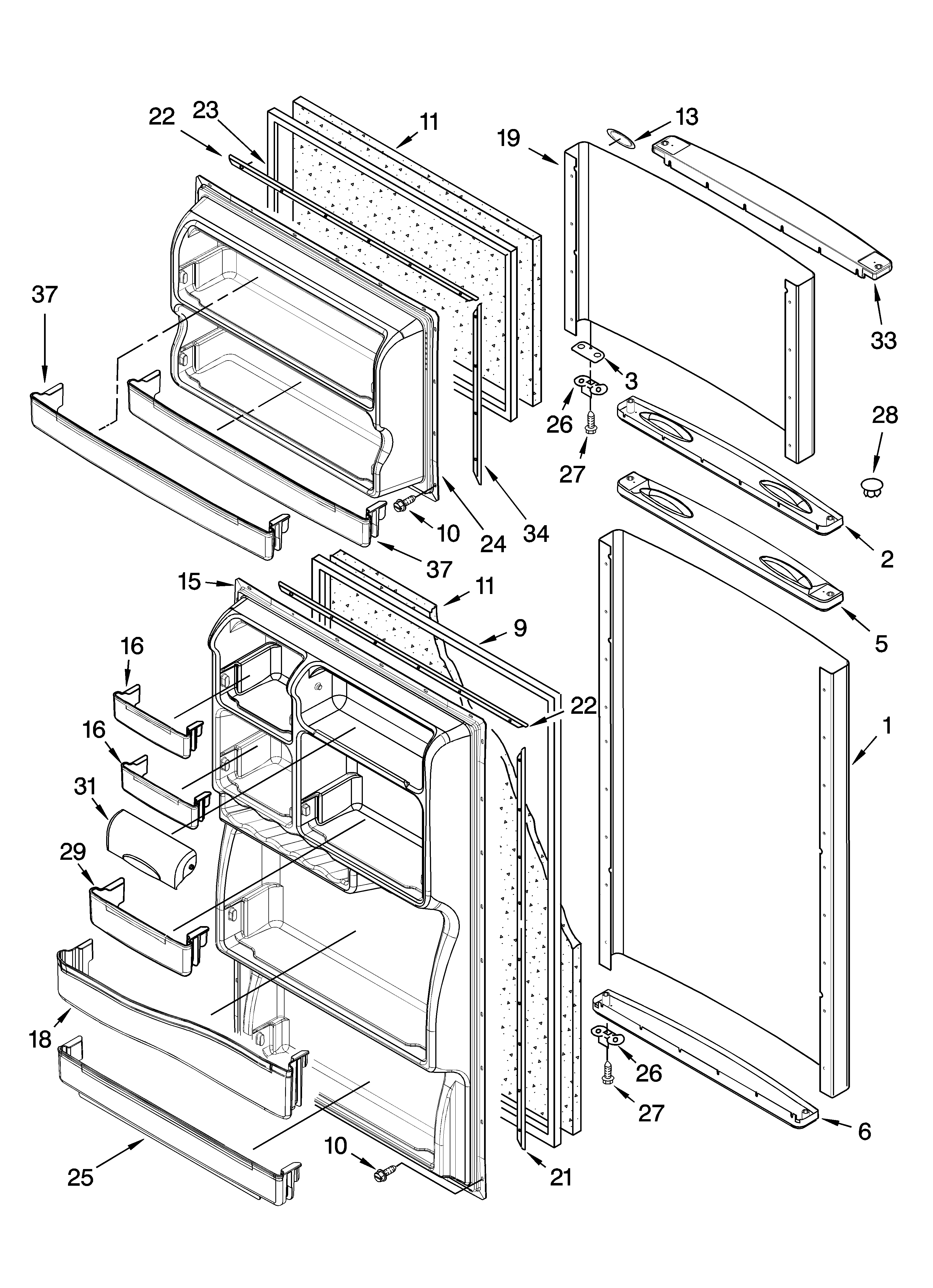 Whirlpool ER8AHKXPQ02 door parts diagram