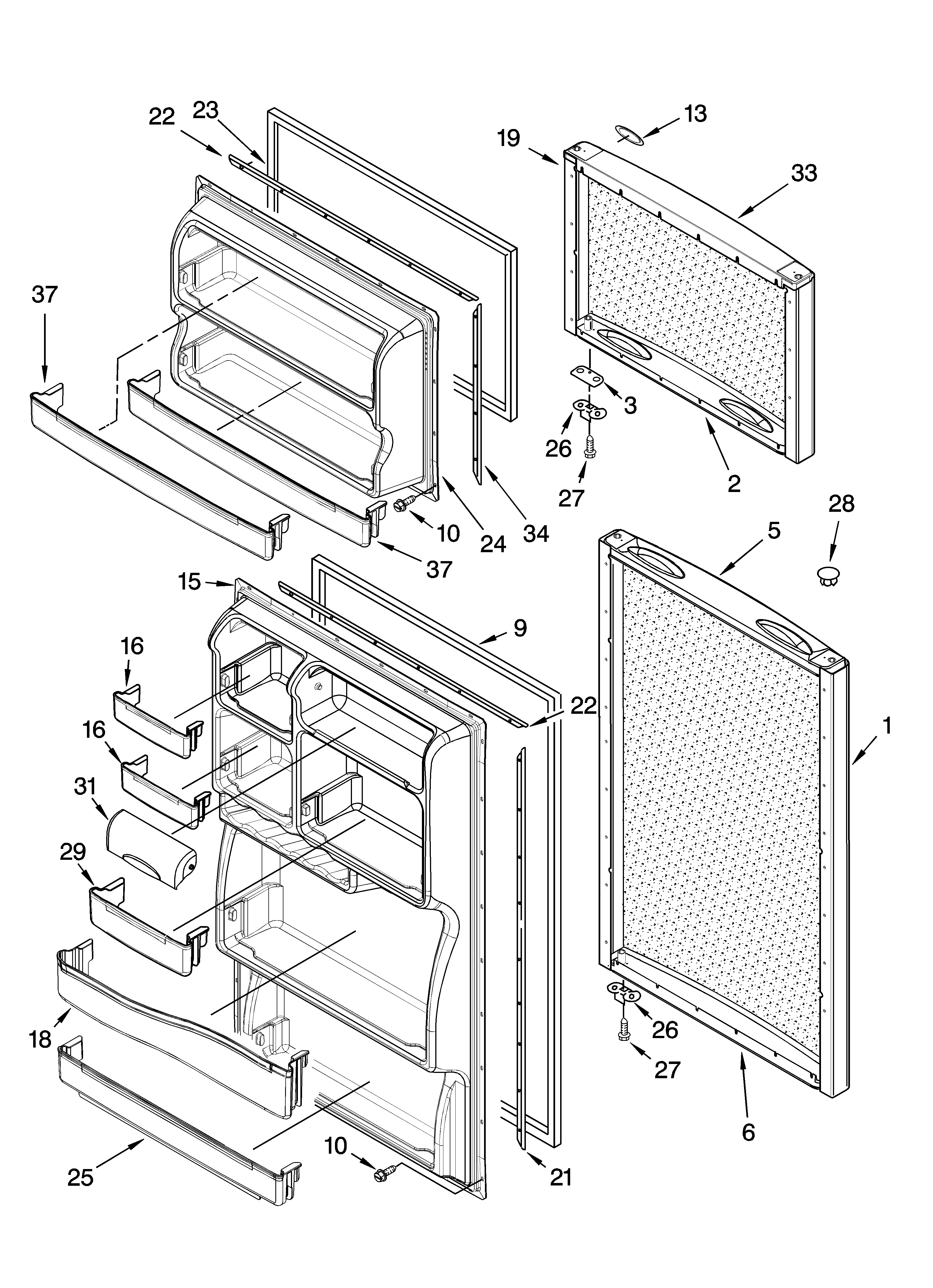 Whirlpool ER8MHMXMQ02 door parts diagram
