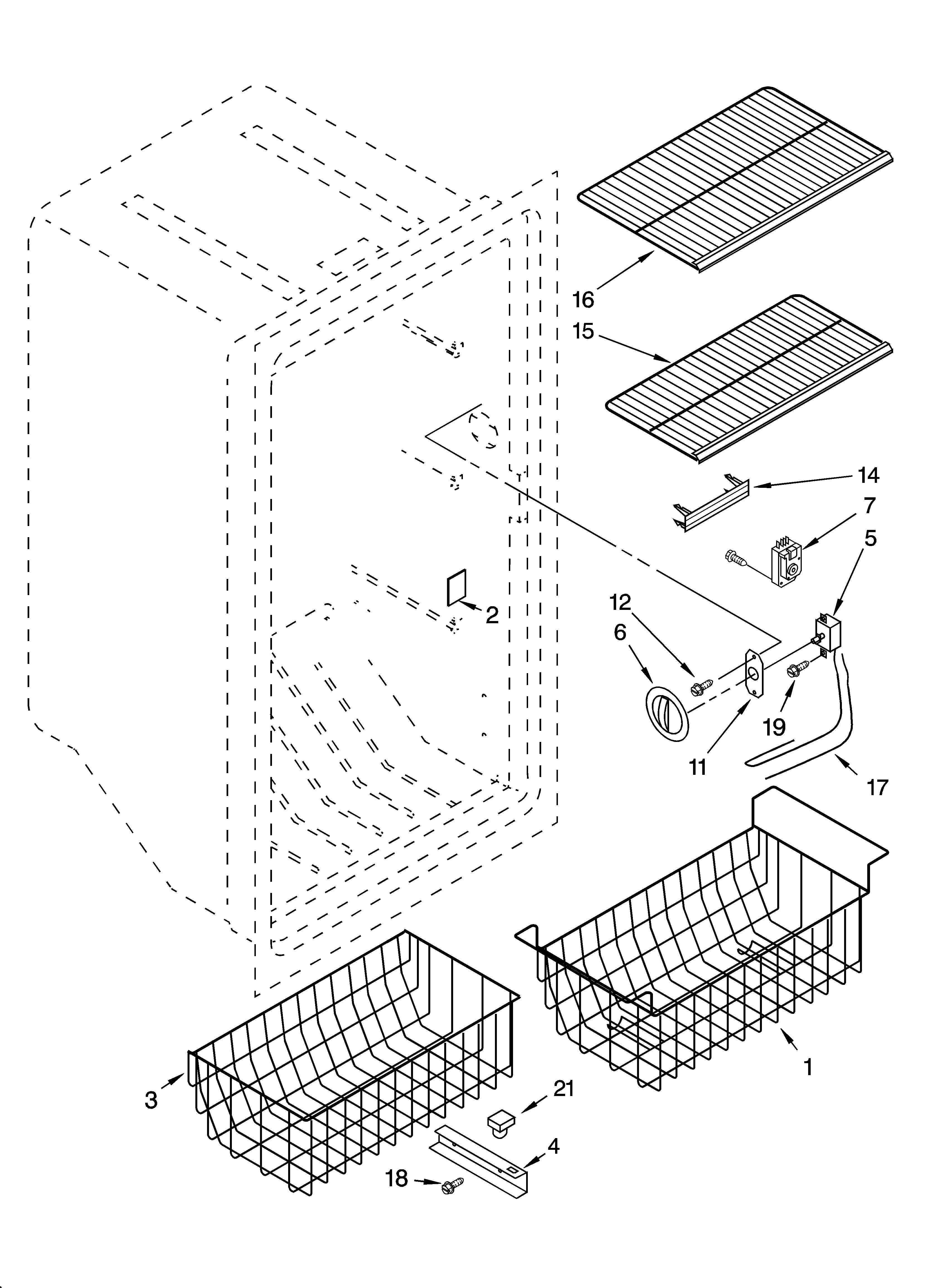 Whirlpool EV150NXMQ02 liner parts diagram