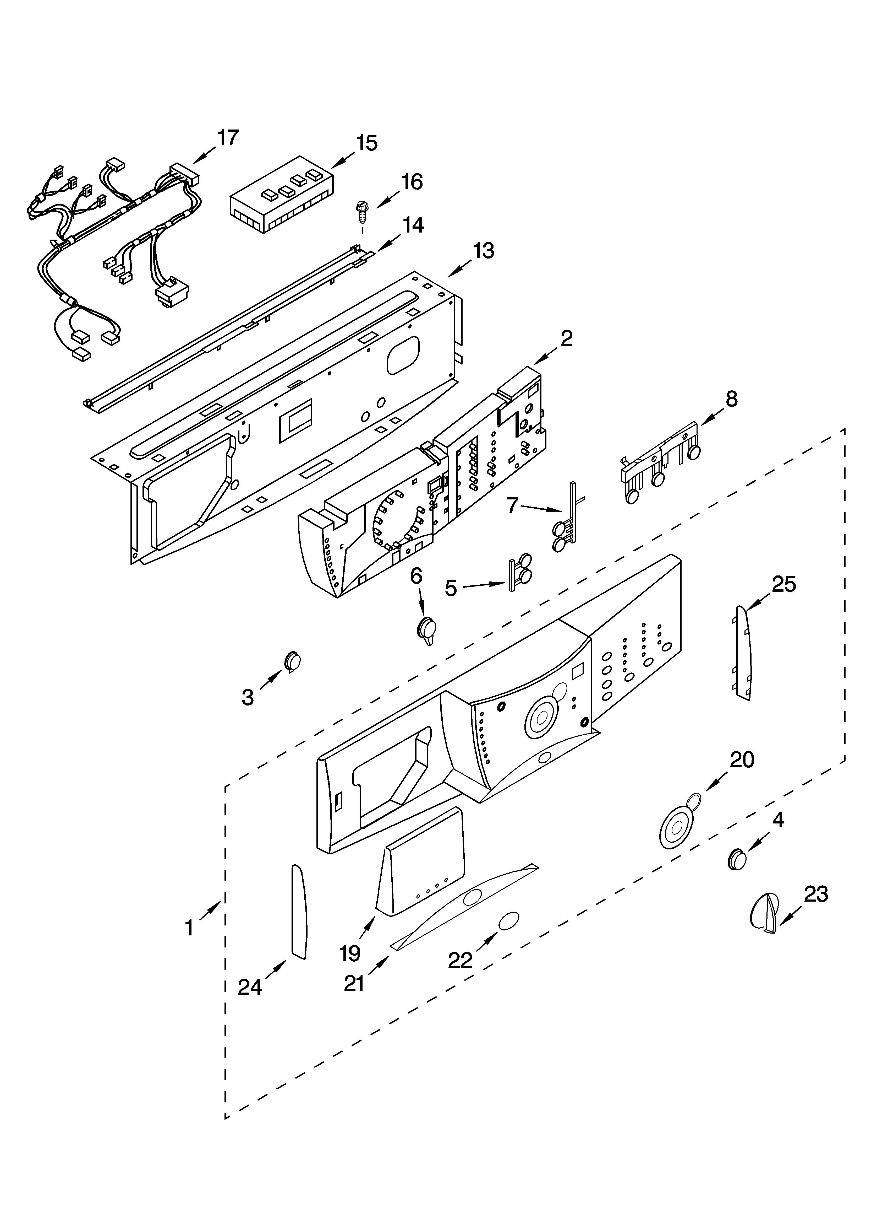 Whirlpool GHW9160PW0 control panel parts diagram