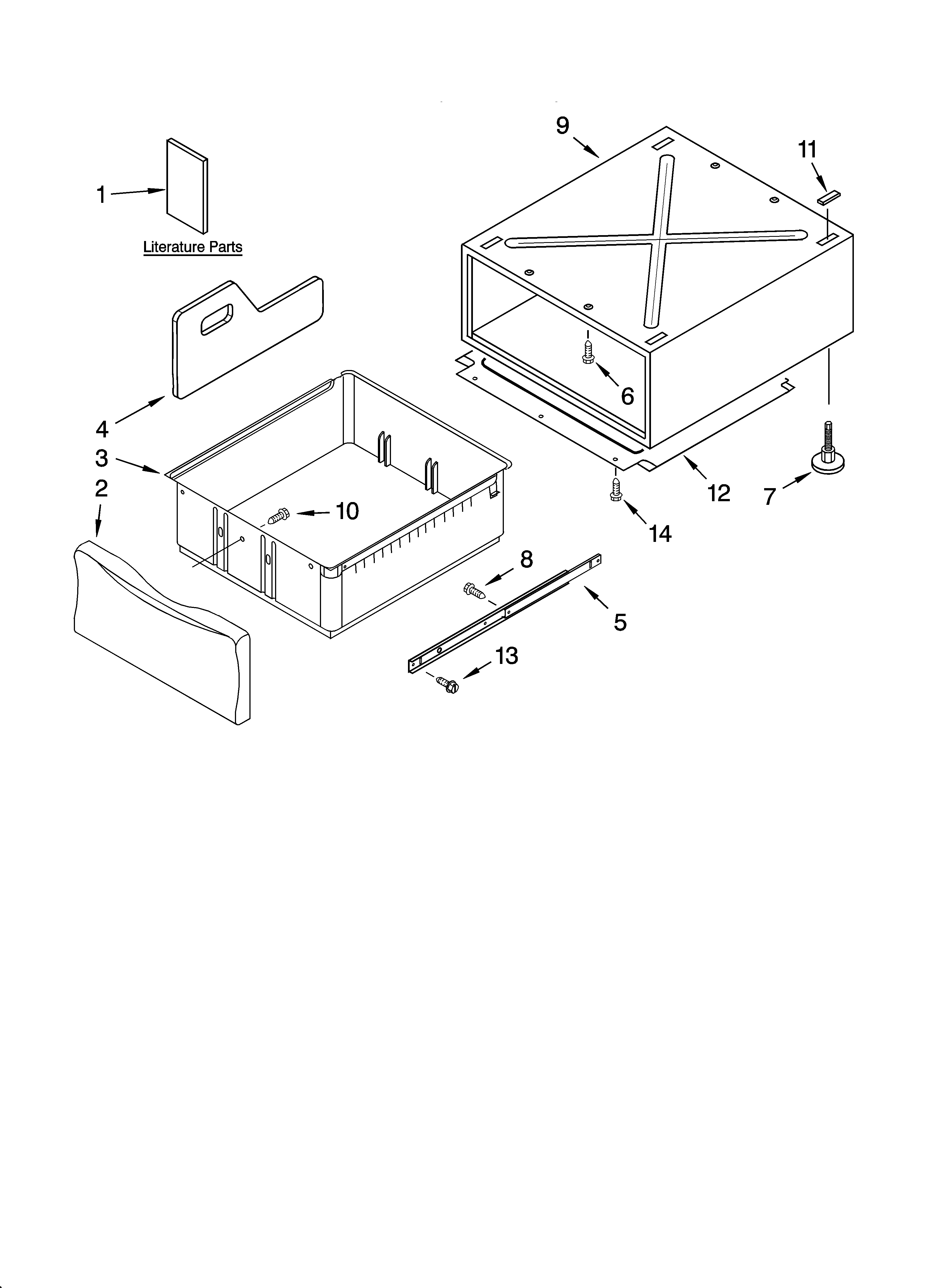 Whirlpool GHW9160PW0 pedestal parts (not included) diagram