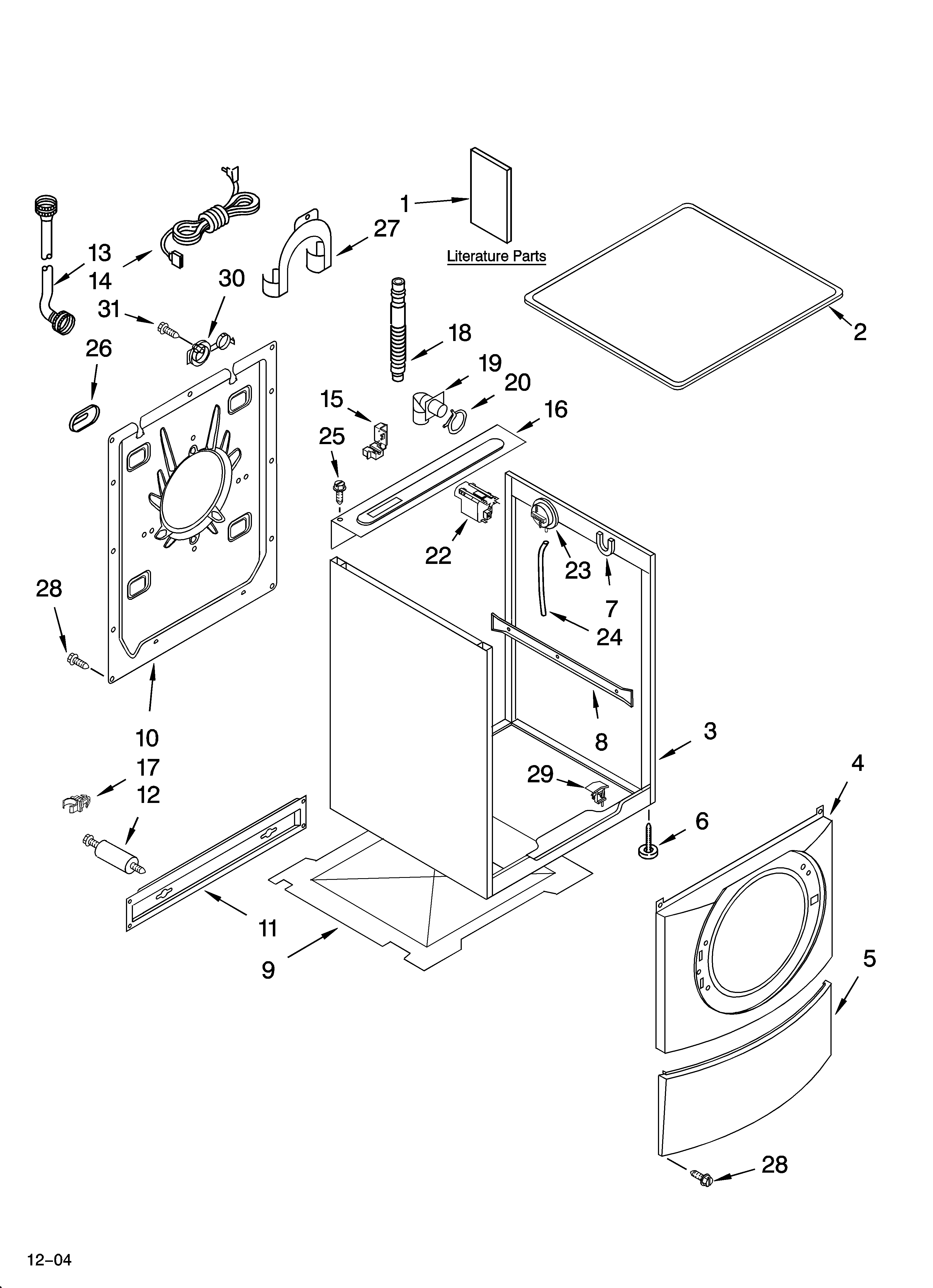 Whirlpool GHW9300PW0 top and cabinet parts diagram