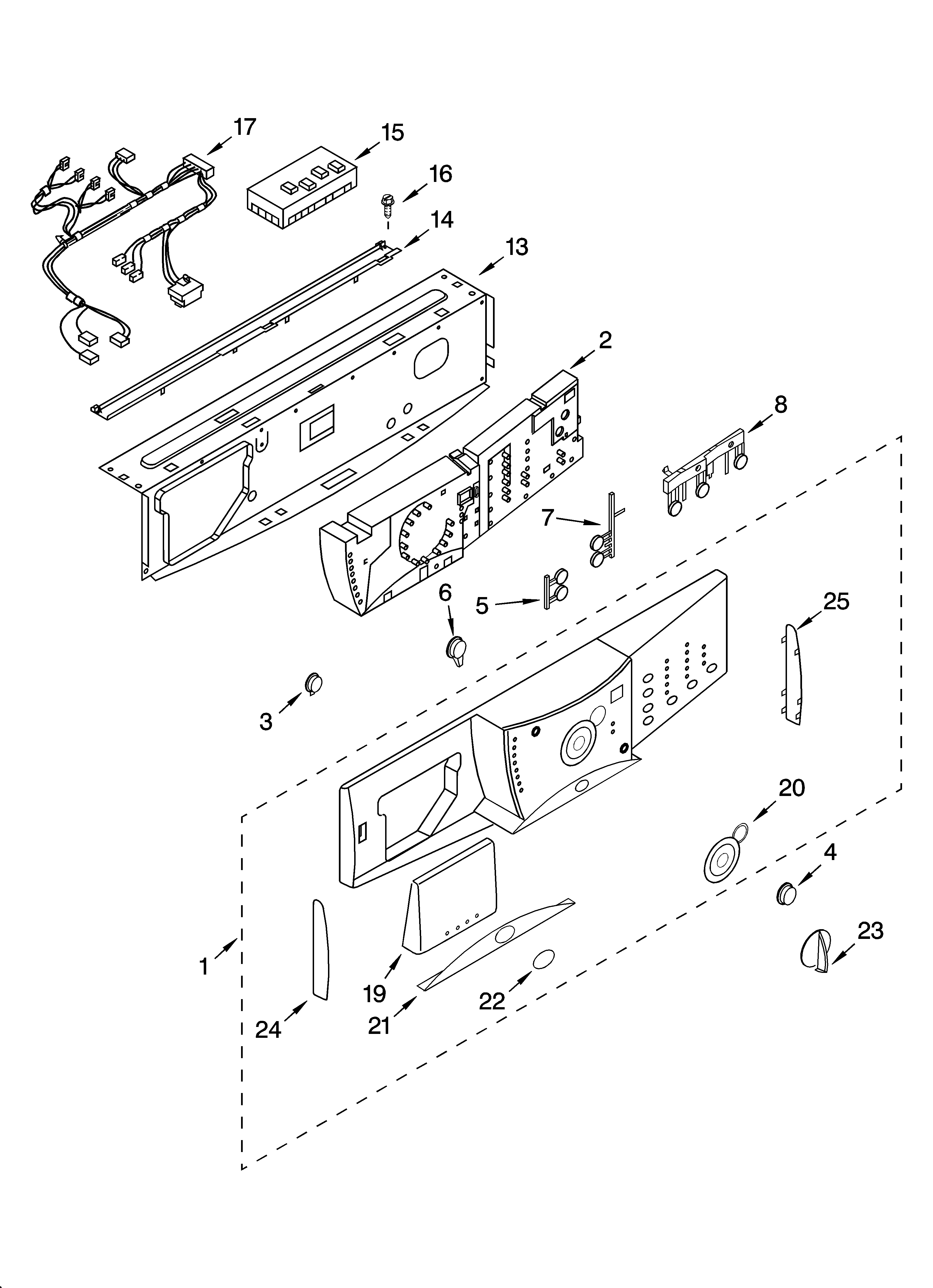 Whirlpool GHW9300PW0 control panel parts diagram