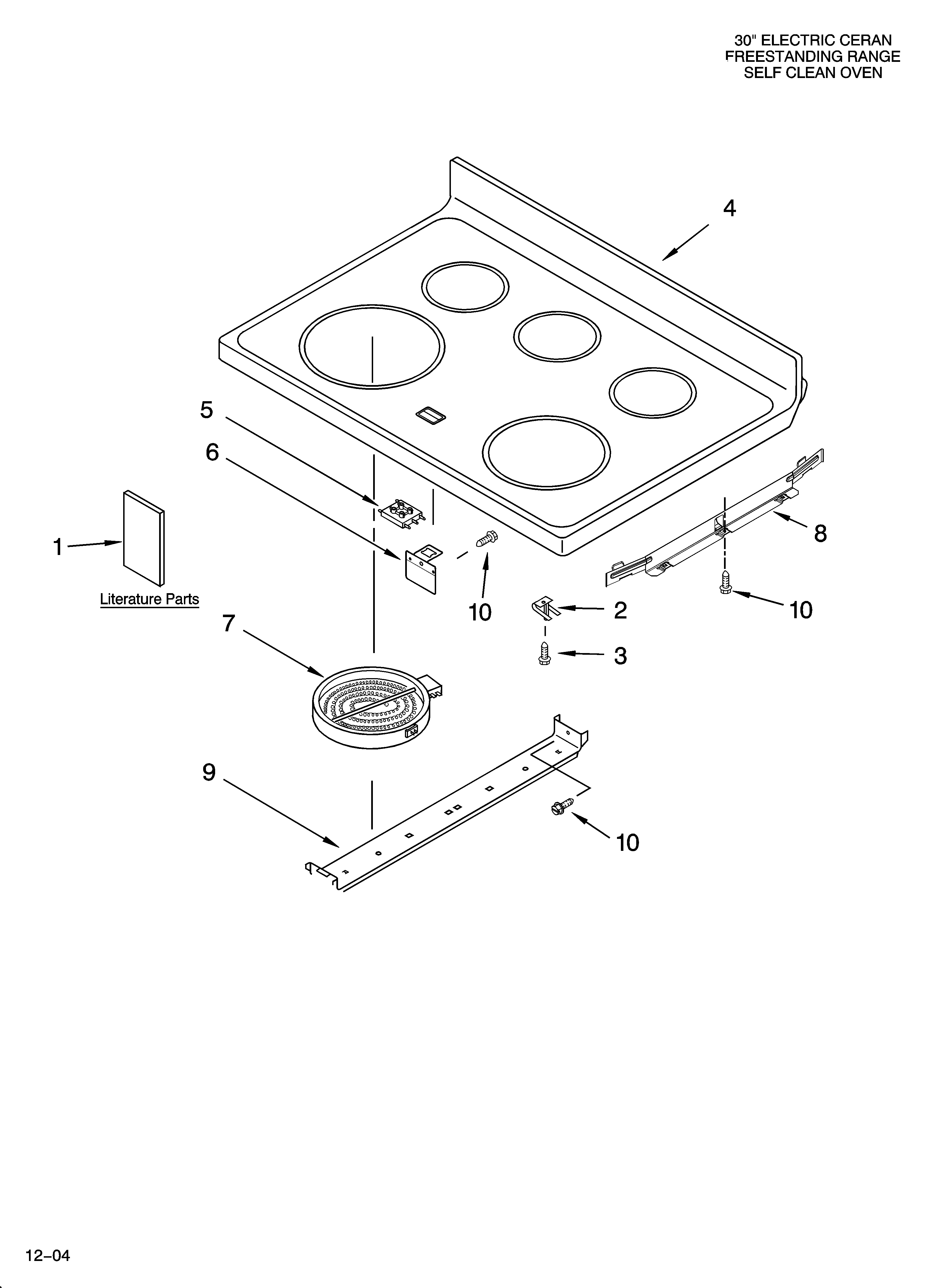 Whirlpool GR448LXPT0 cooktop parts diagram