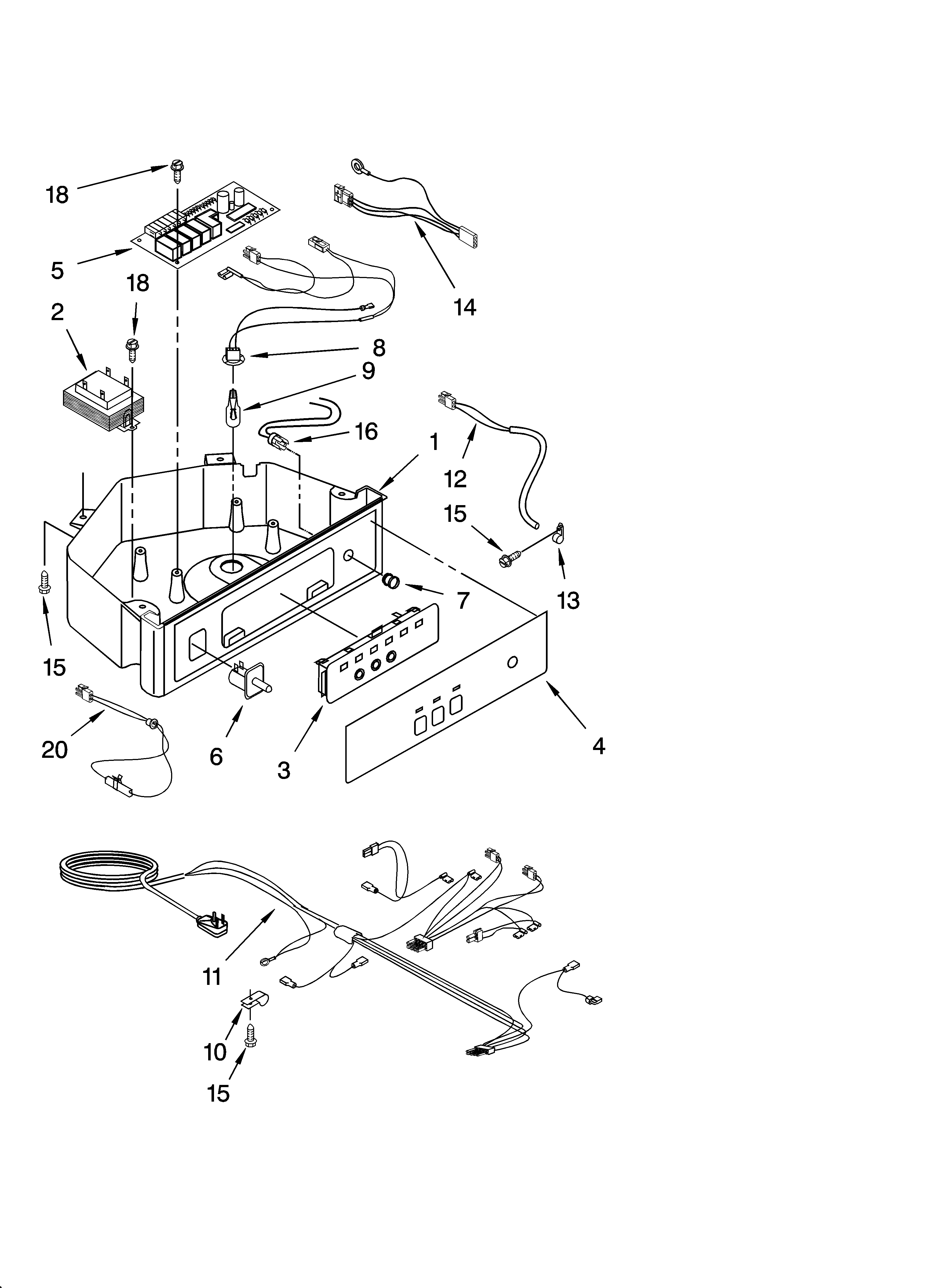 KitchenAid KUIS185JSS2 control panel parts diagram