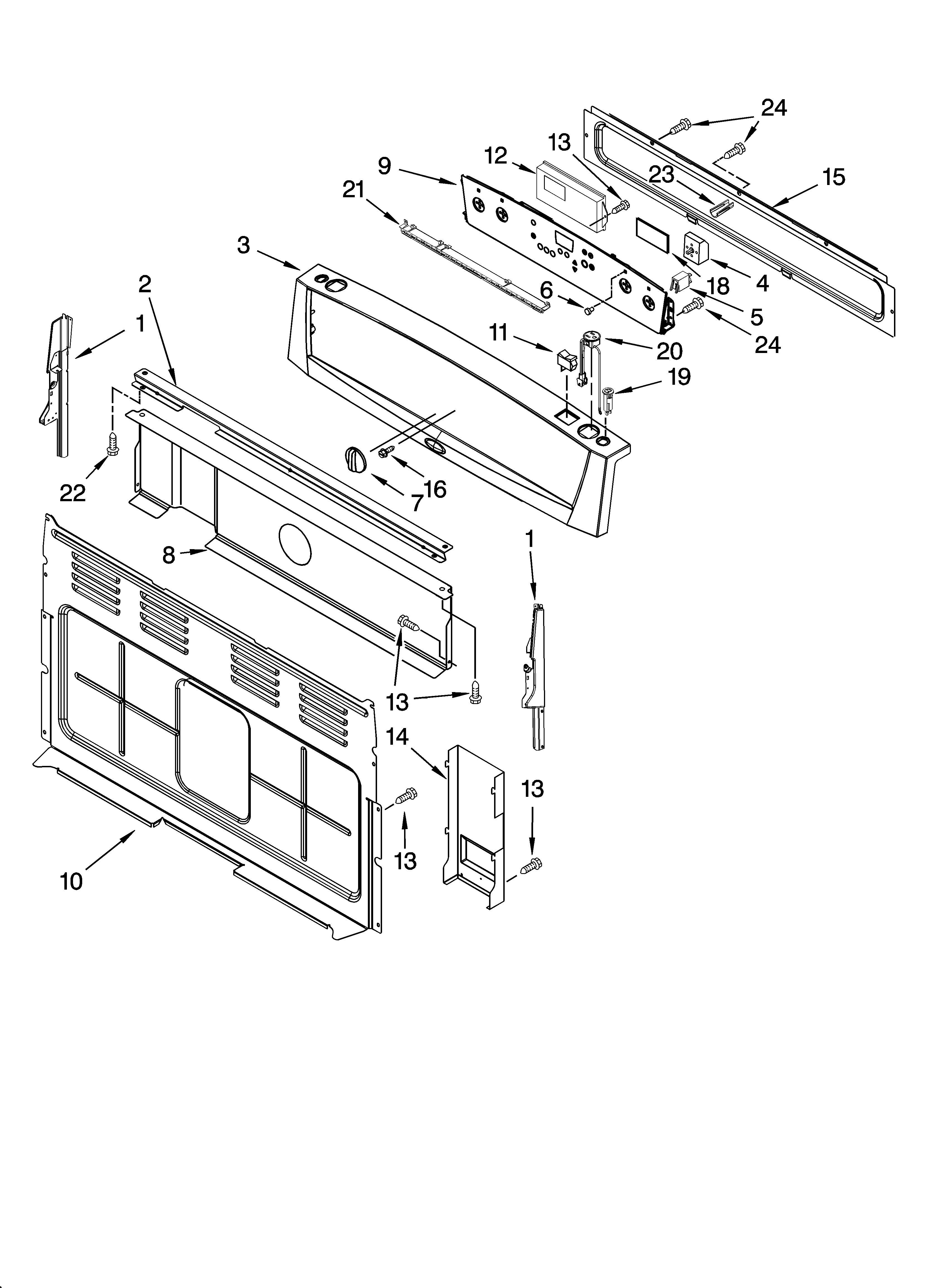 Whirlpool WERP4210PQ0 control panel parts diagram