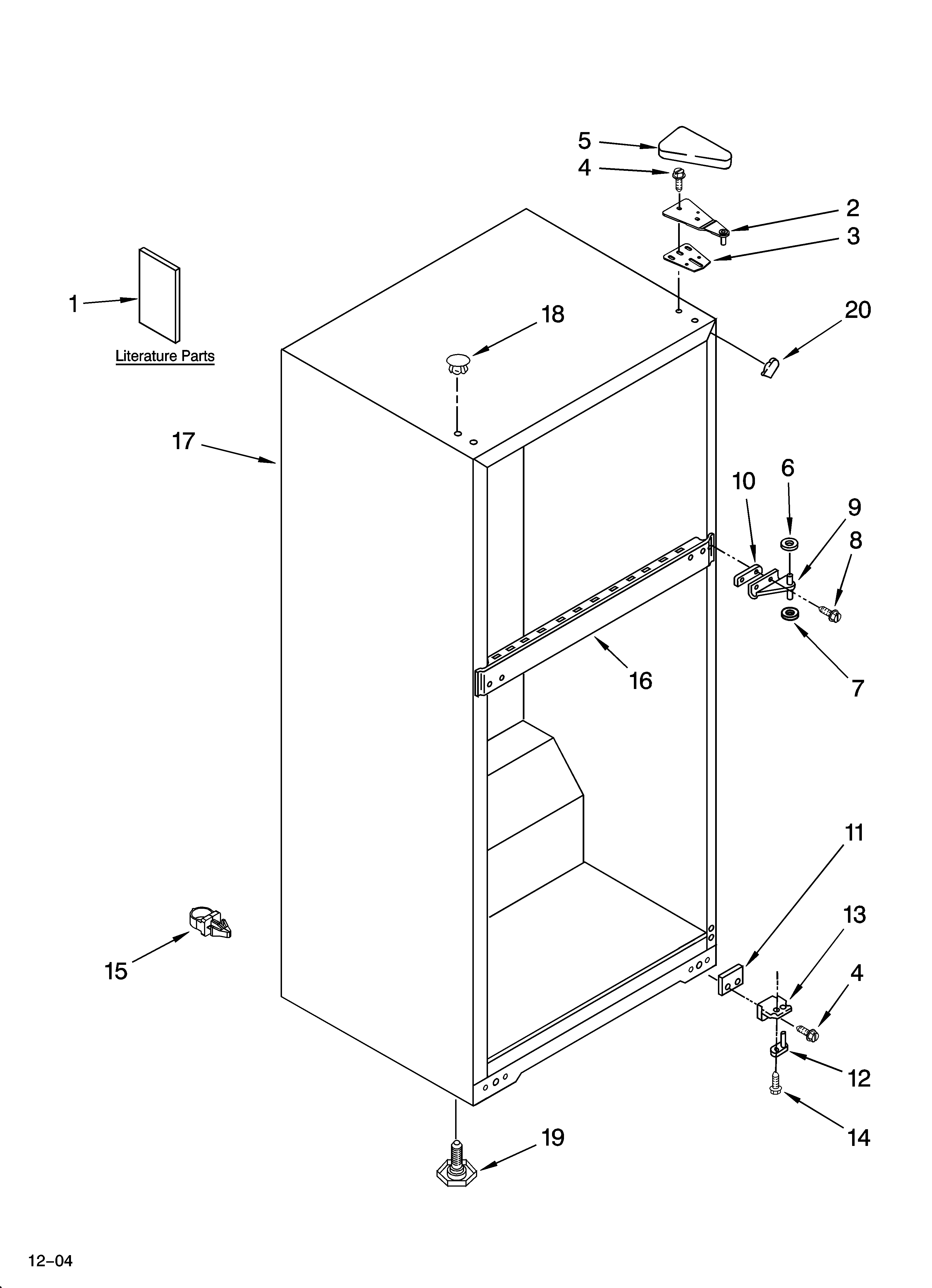 Whirlpool ET0WSRXMQ02 cabinet parts diagram