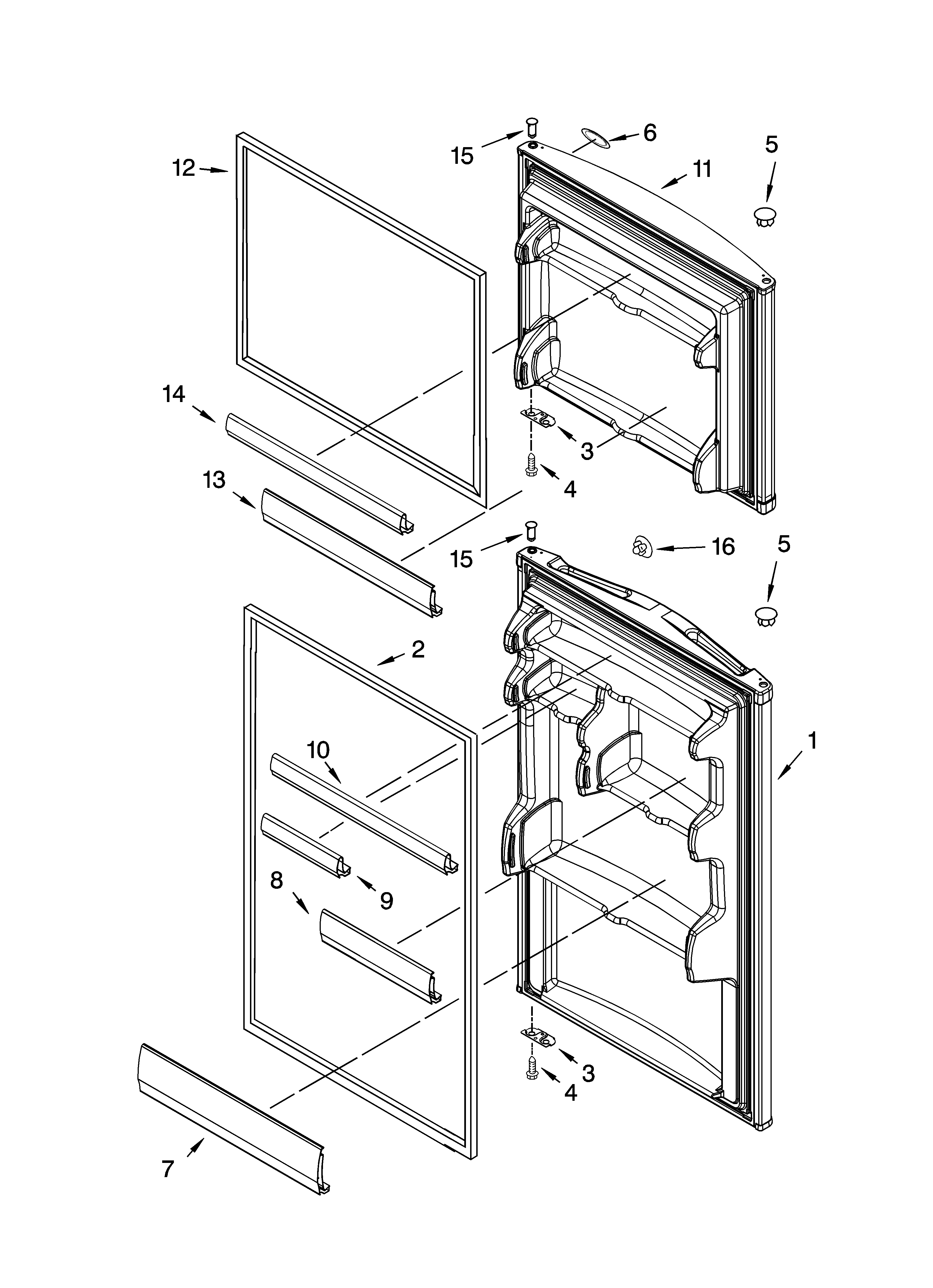 Whirlpool ET0WSRXMQ02 door parts diagram