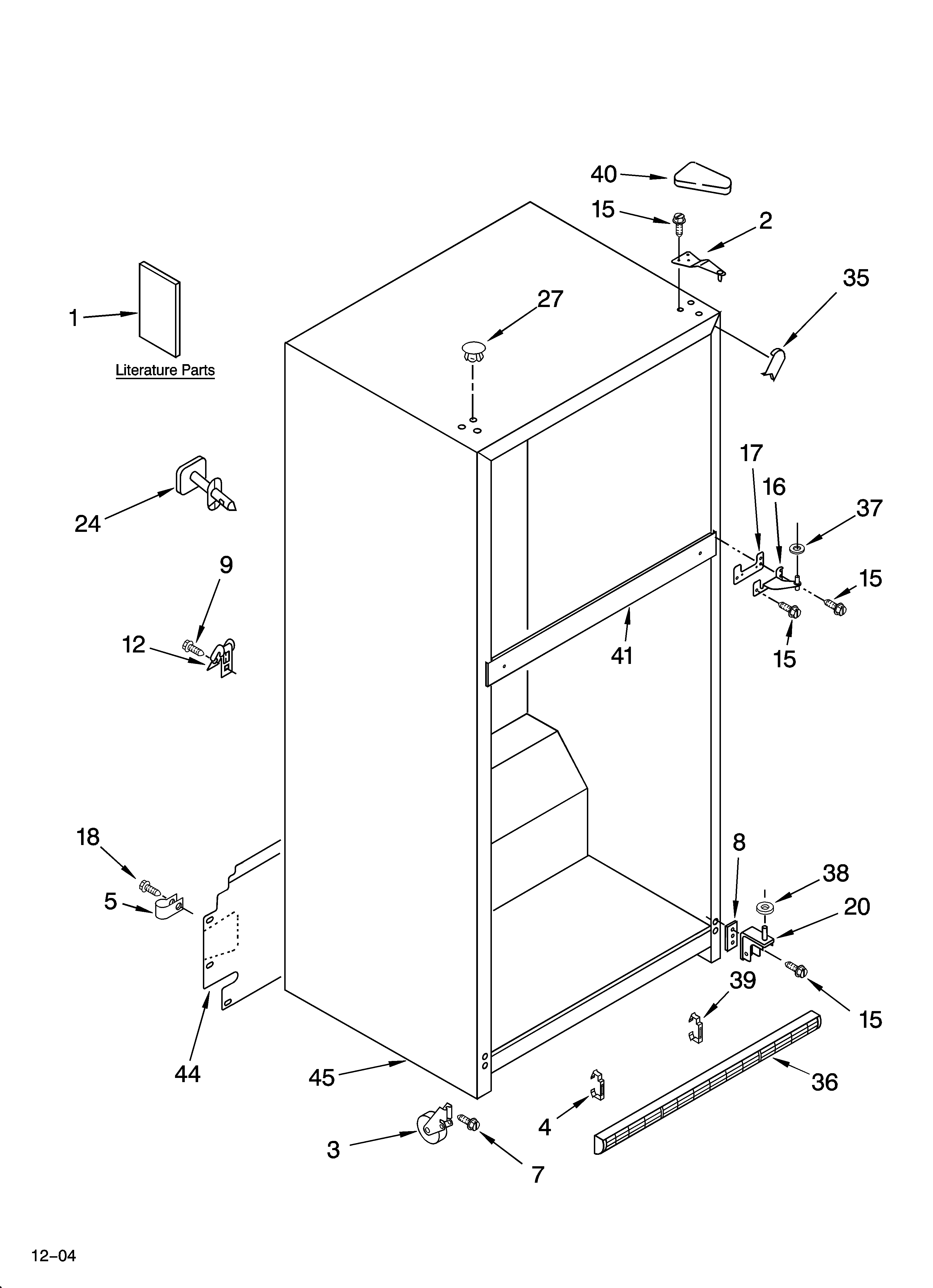 Whirlpool GR9FHKXPB00 cabinet parts diagram