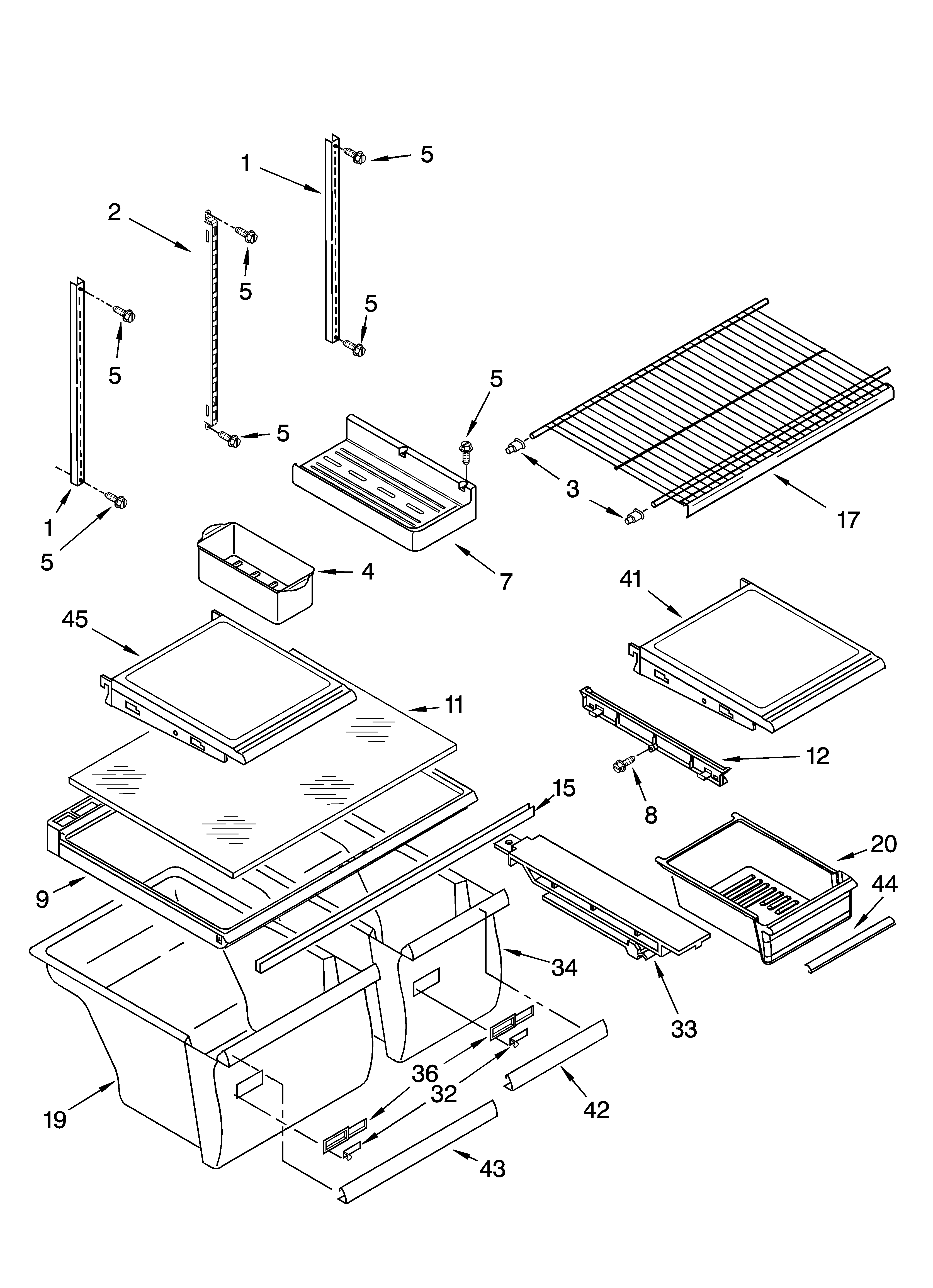 Whirlpool GR9FHKXPB00 shelf parts diagram