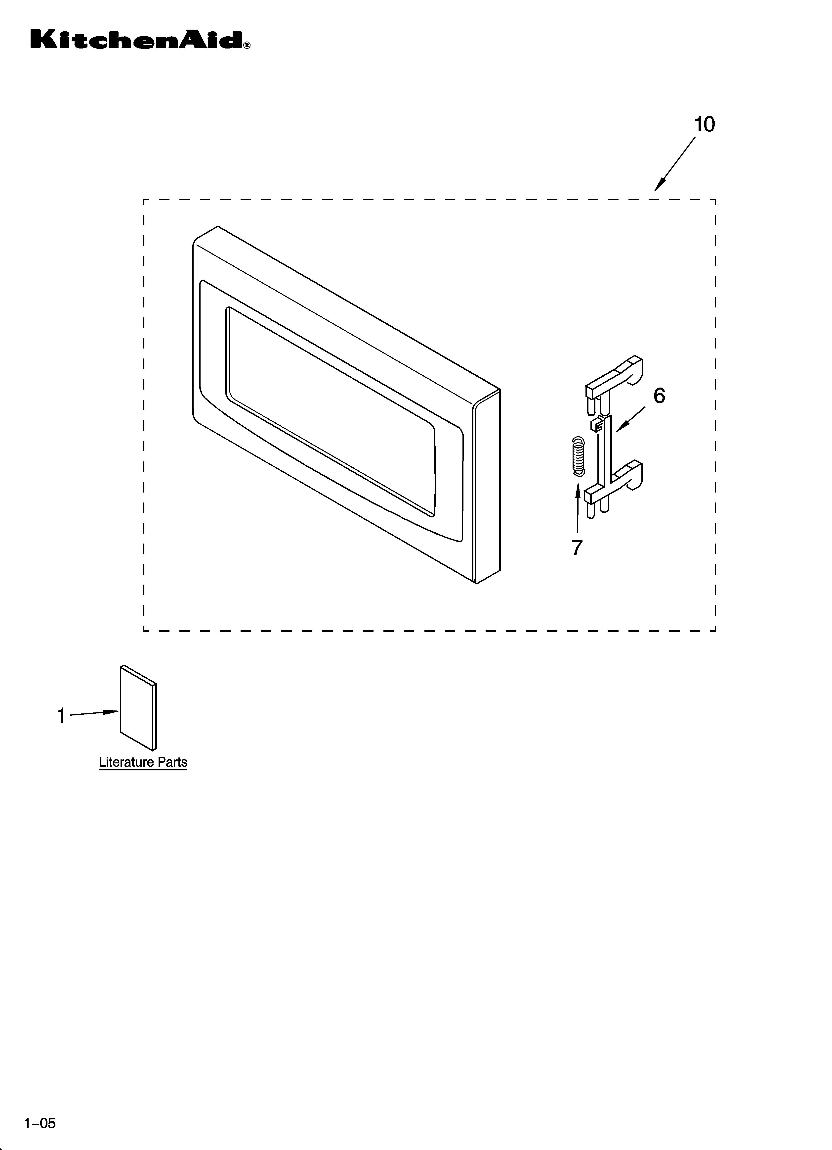 KitchenAid KCMS145KBU0 door parts diagram