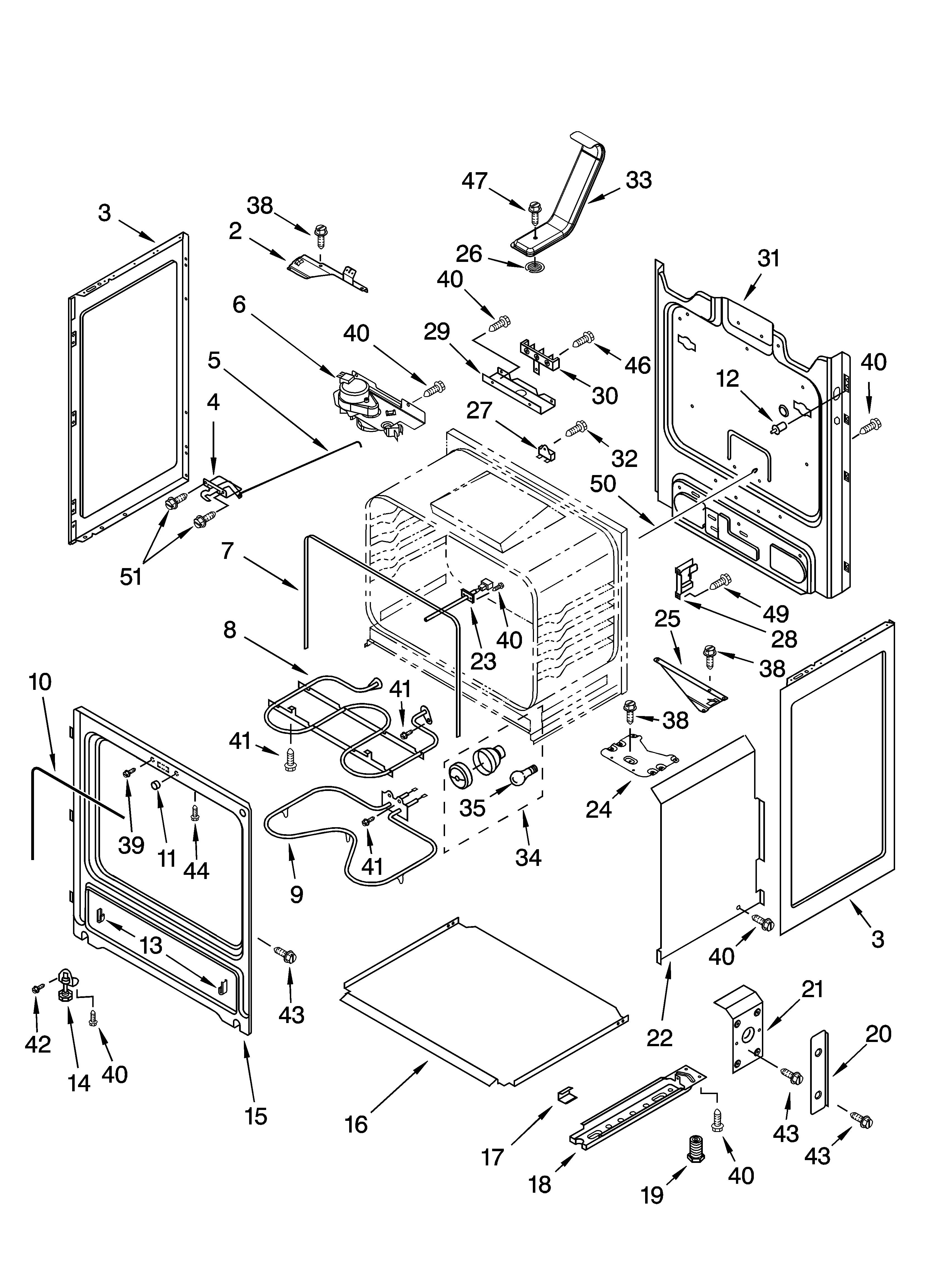Whirlpool RF196LXMQ2 chassis parts diagram