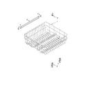 Whirlpool DU1101XTPB0 upper rack and track parts diagram