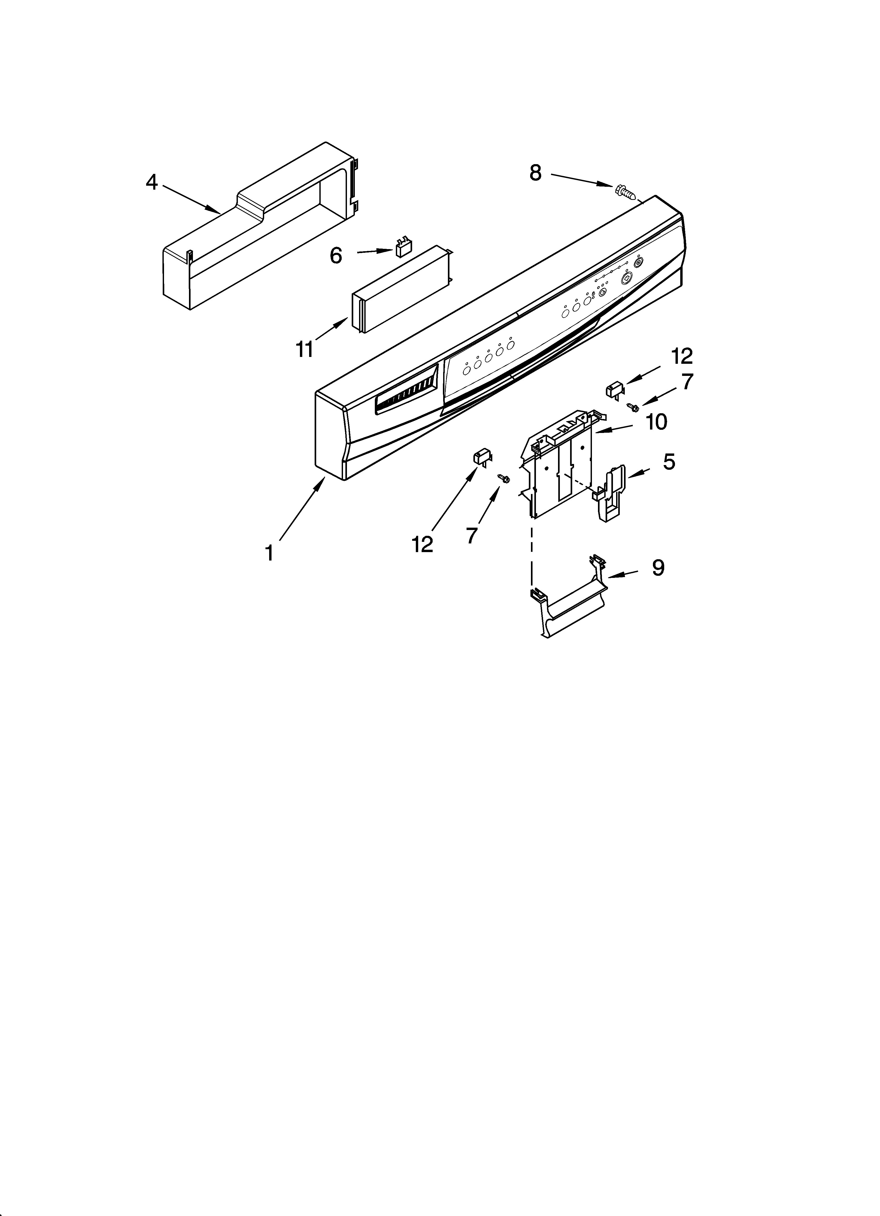 Whirlpool DU1145XTPB1 control panel parts diagram