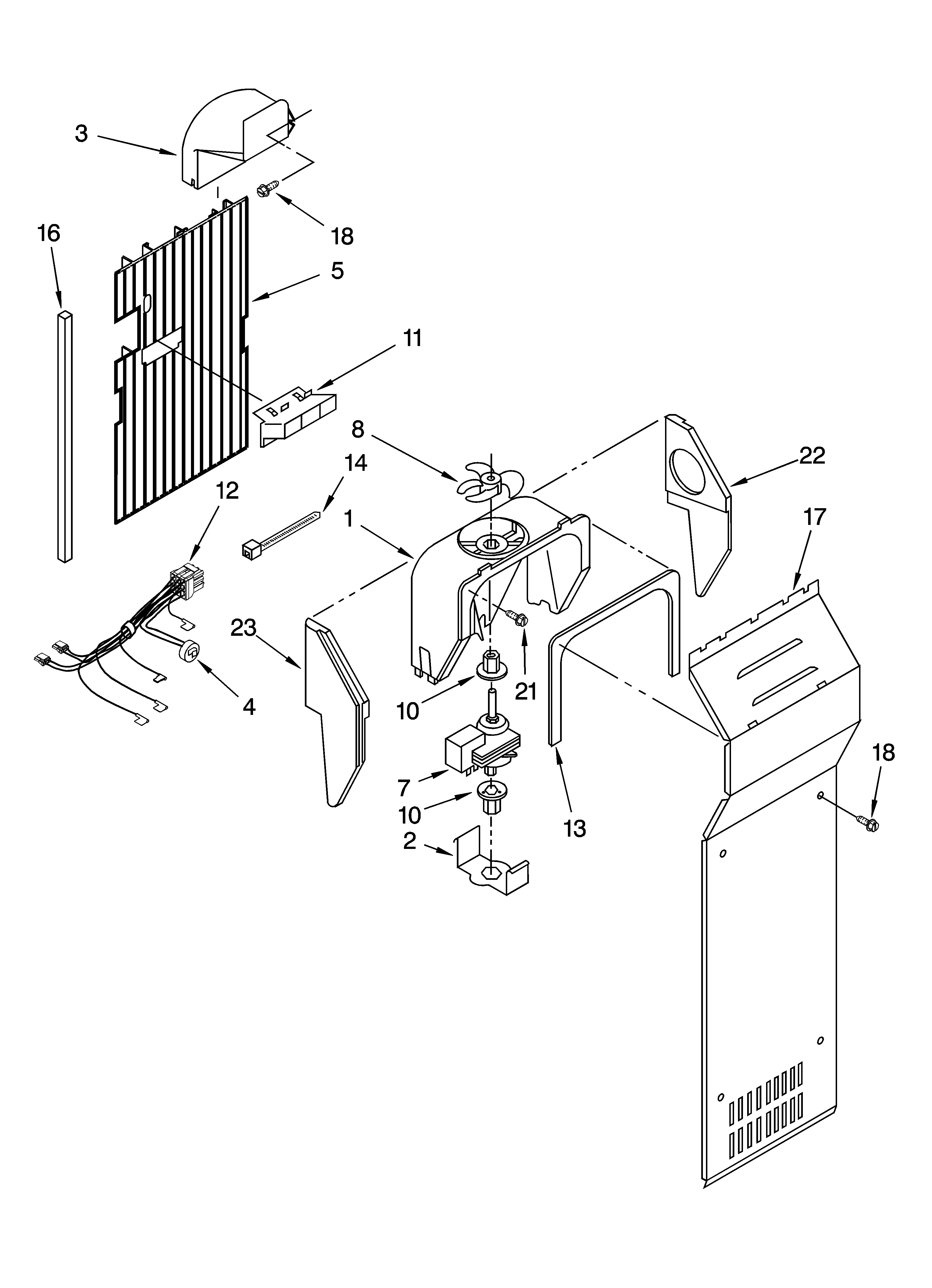 Whirlpool ED5JHGXRQ00 air flow parts diagram
