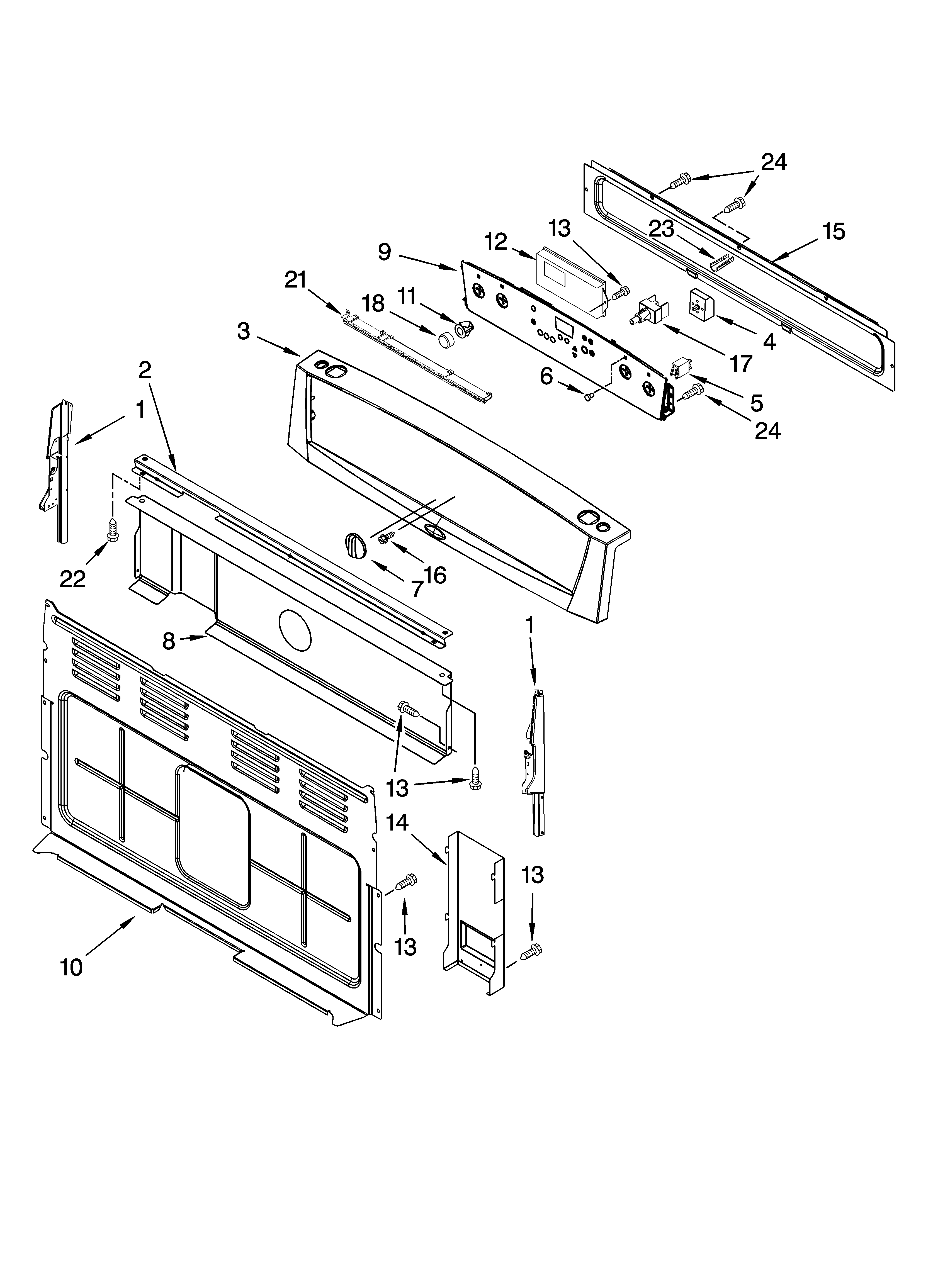 Whirlpool GR448LXPS1 control panel parts diagram