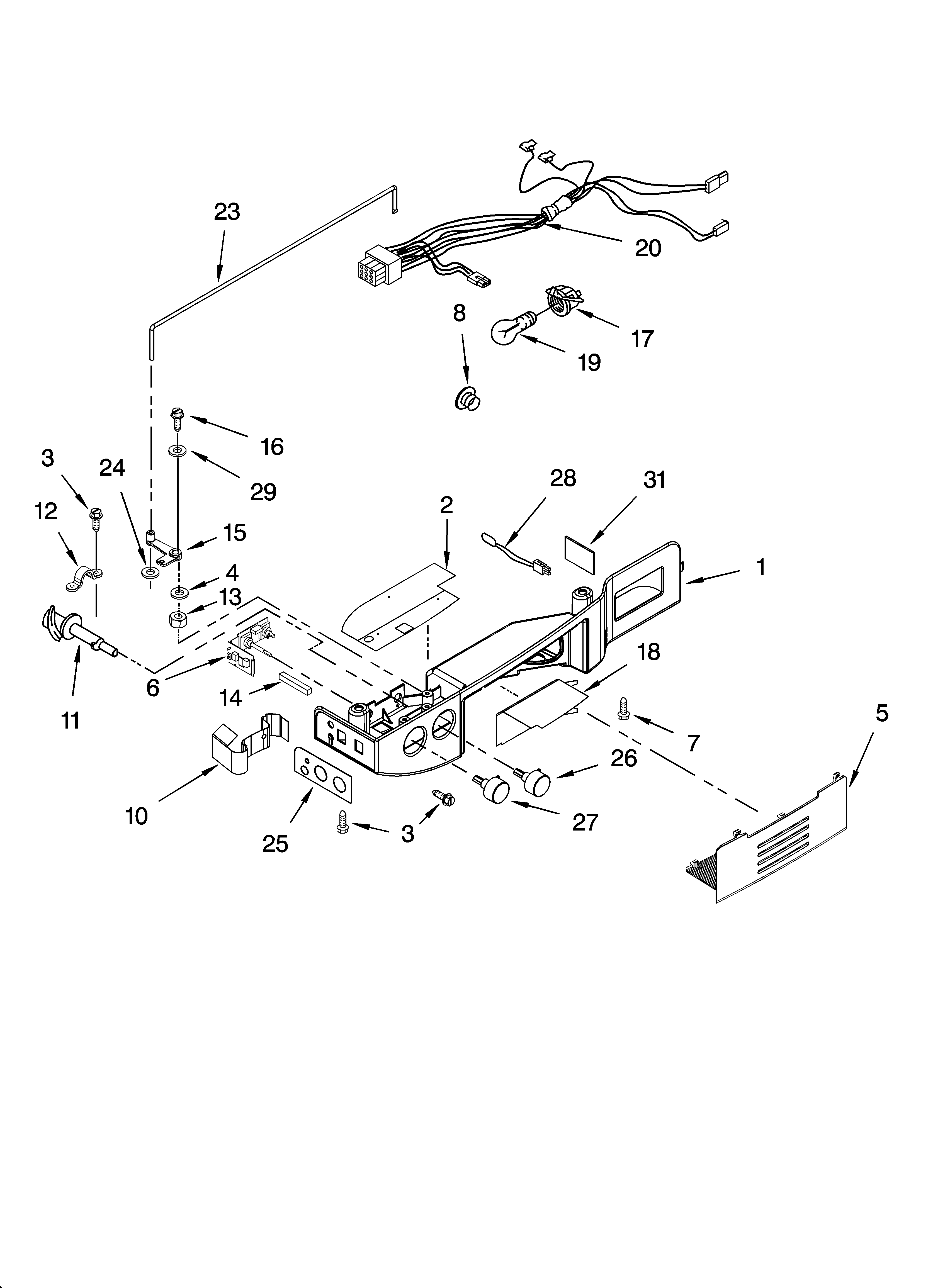Whirlpool GS5SHAXNS01 control parts diagram
