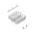Whirlpool GU1100XTLS1 upper rack and track parts diagram
