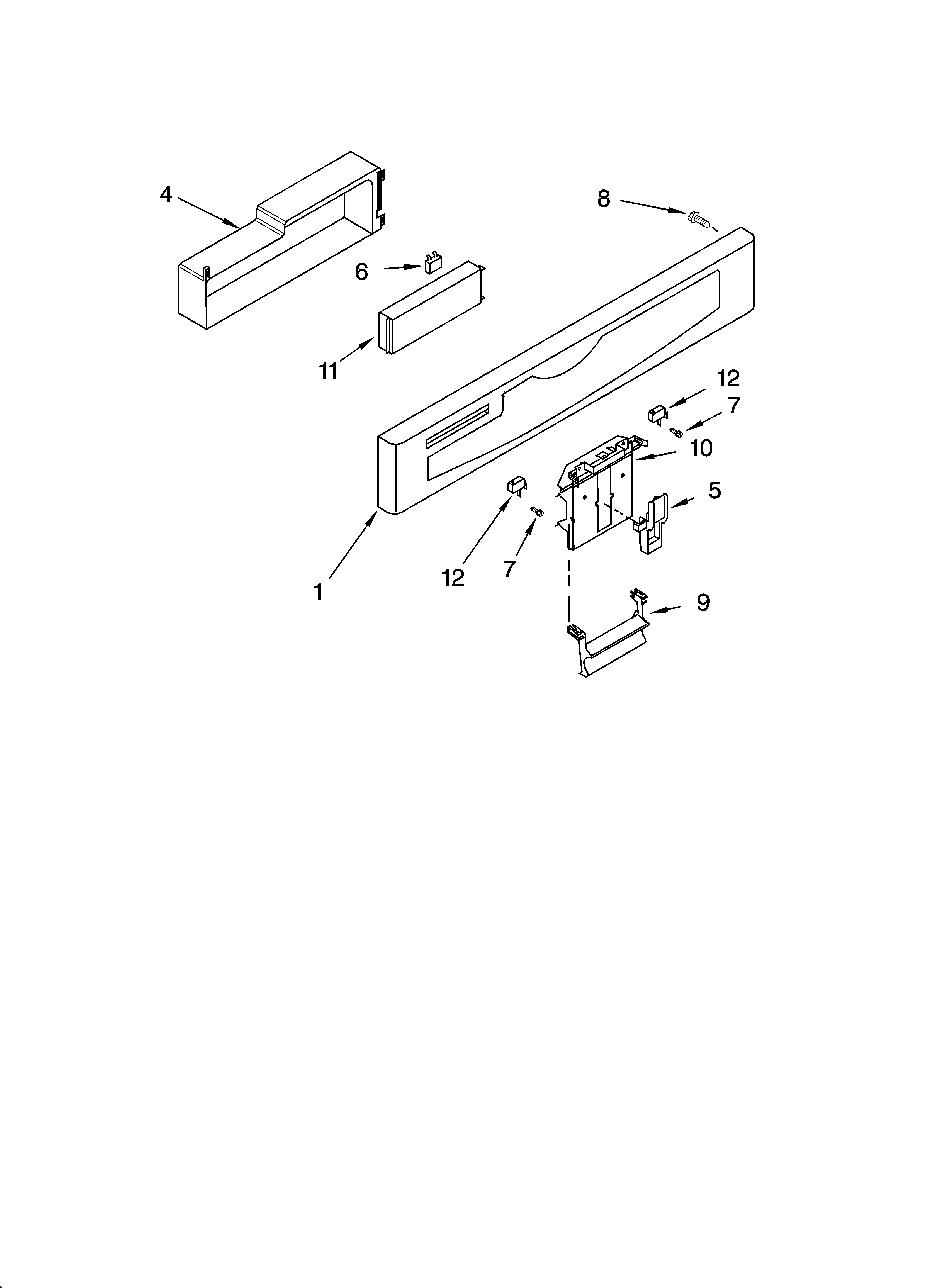 Whirlpool GU1108XTLB1 control panel parts diagram