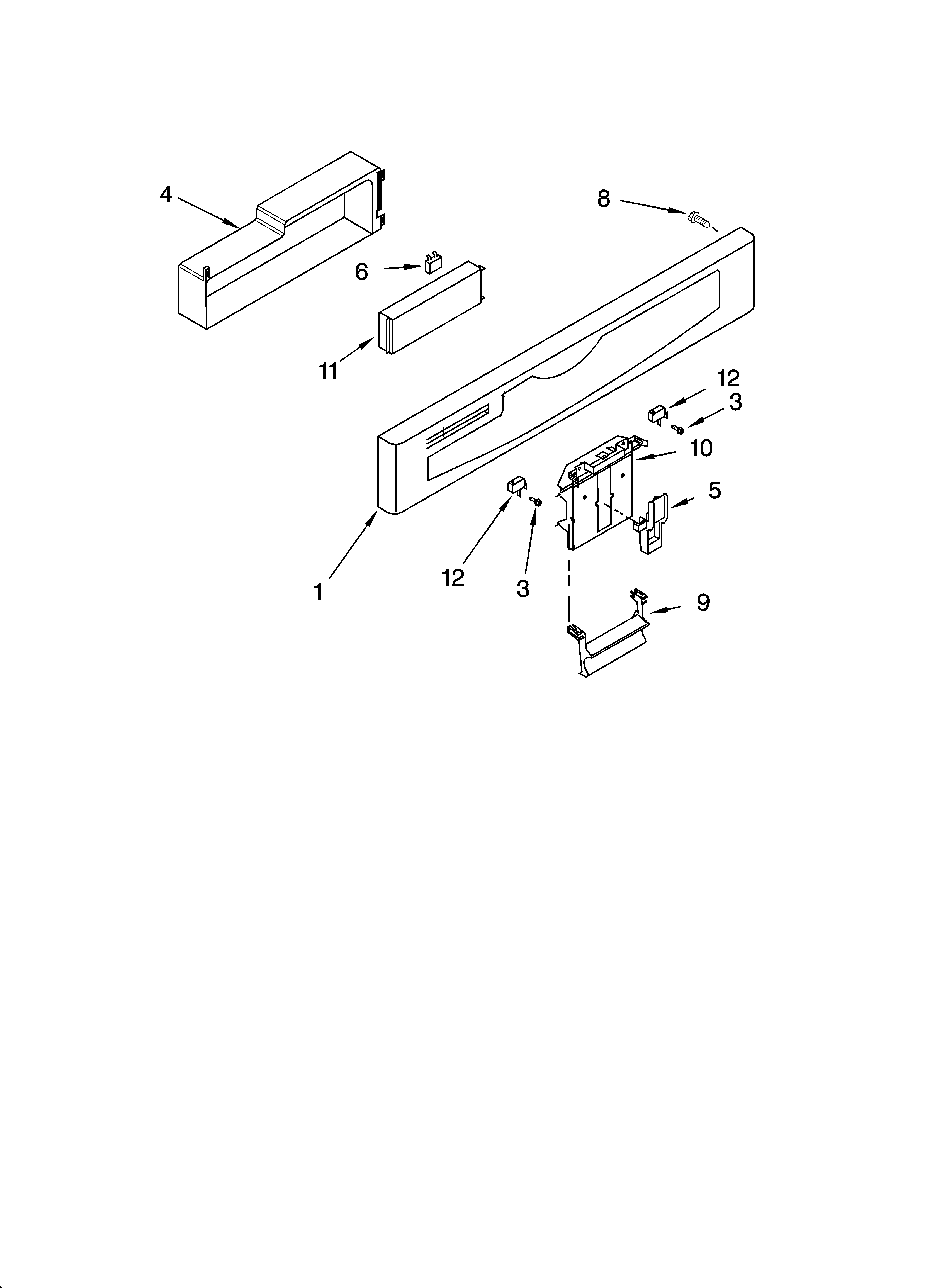 Whirlpool GU1200XTKS0 control panel parts diagram