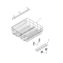 Whirlpool GU1200XTKB0 upper rack and track parts diagram