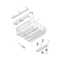 Whirlpool GU1200XTLQ0 upper rack and track parts diagram