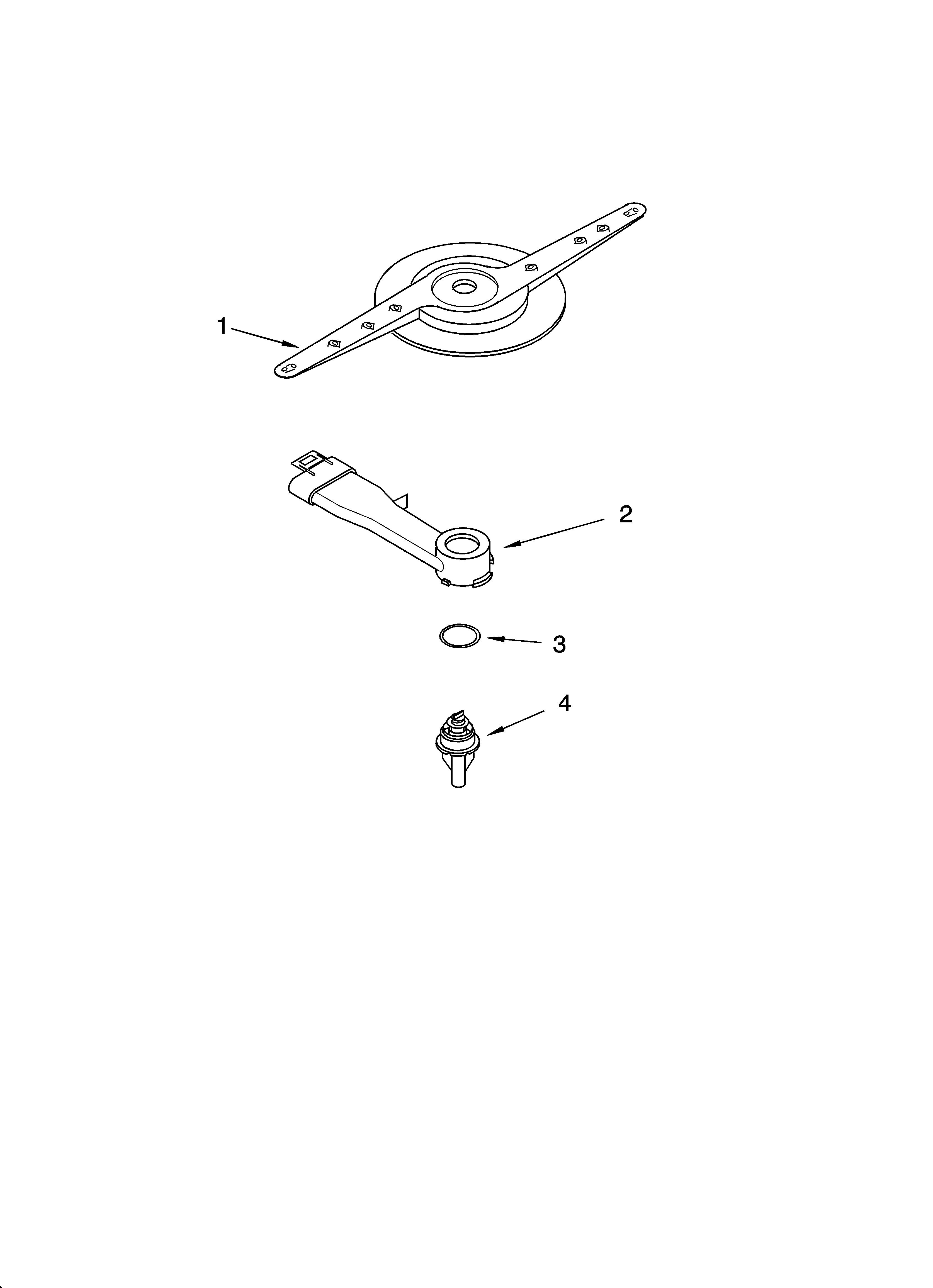 Whirlpool GU1200XTLS1 lower washarm parts diagram