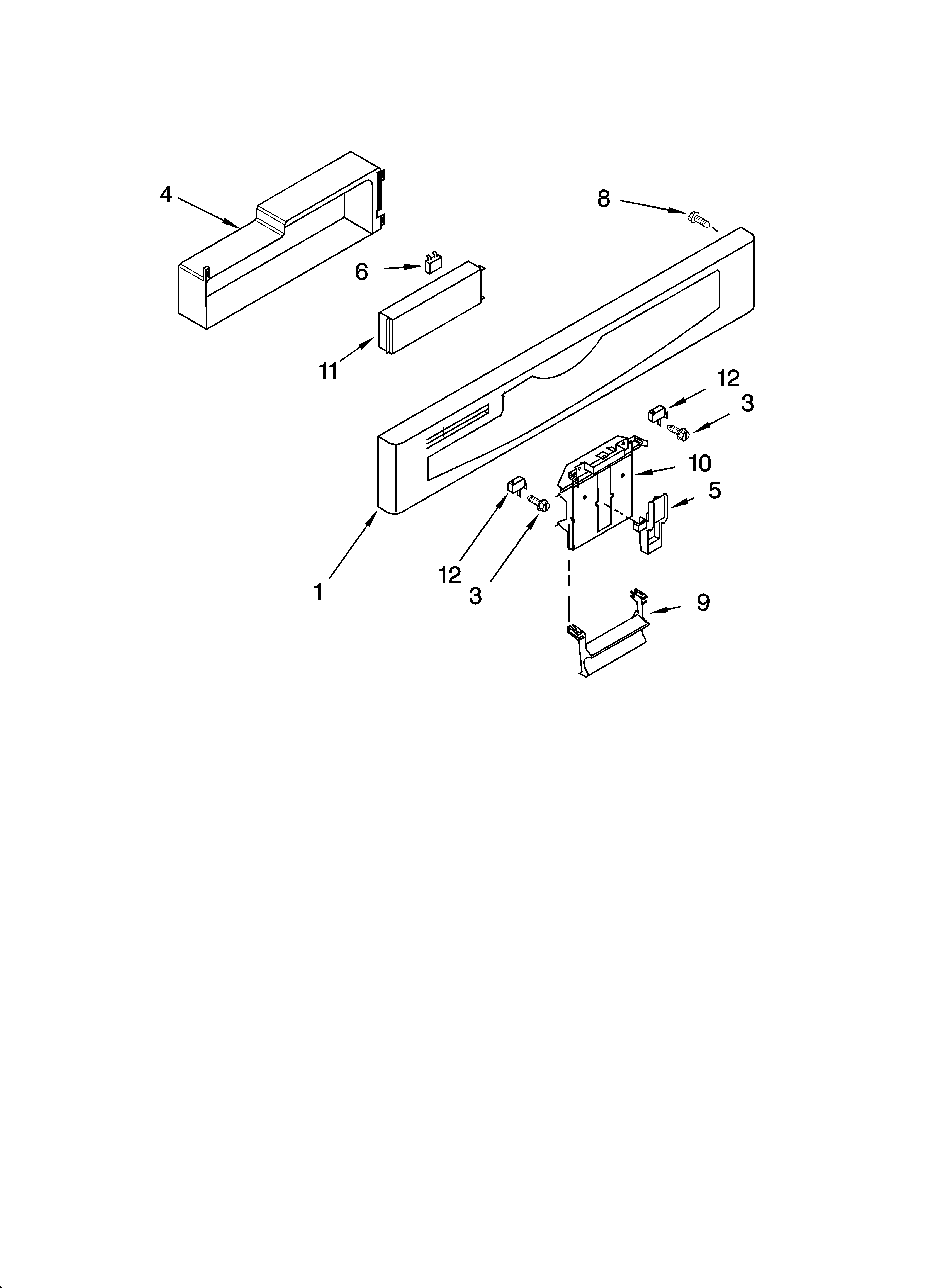 Whirlpool GU1200XTLT2 control panel parts diagram