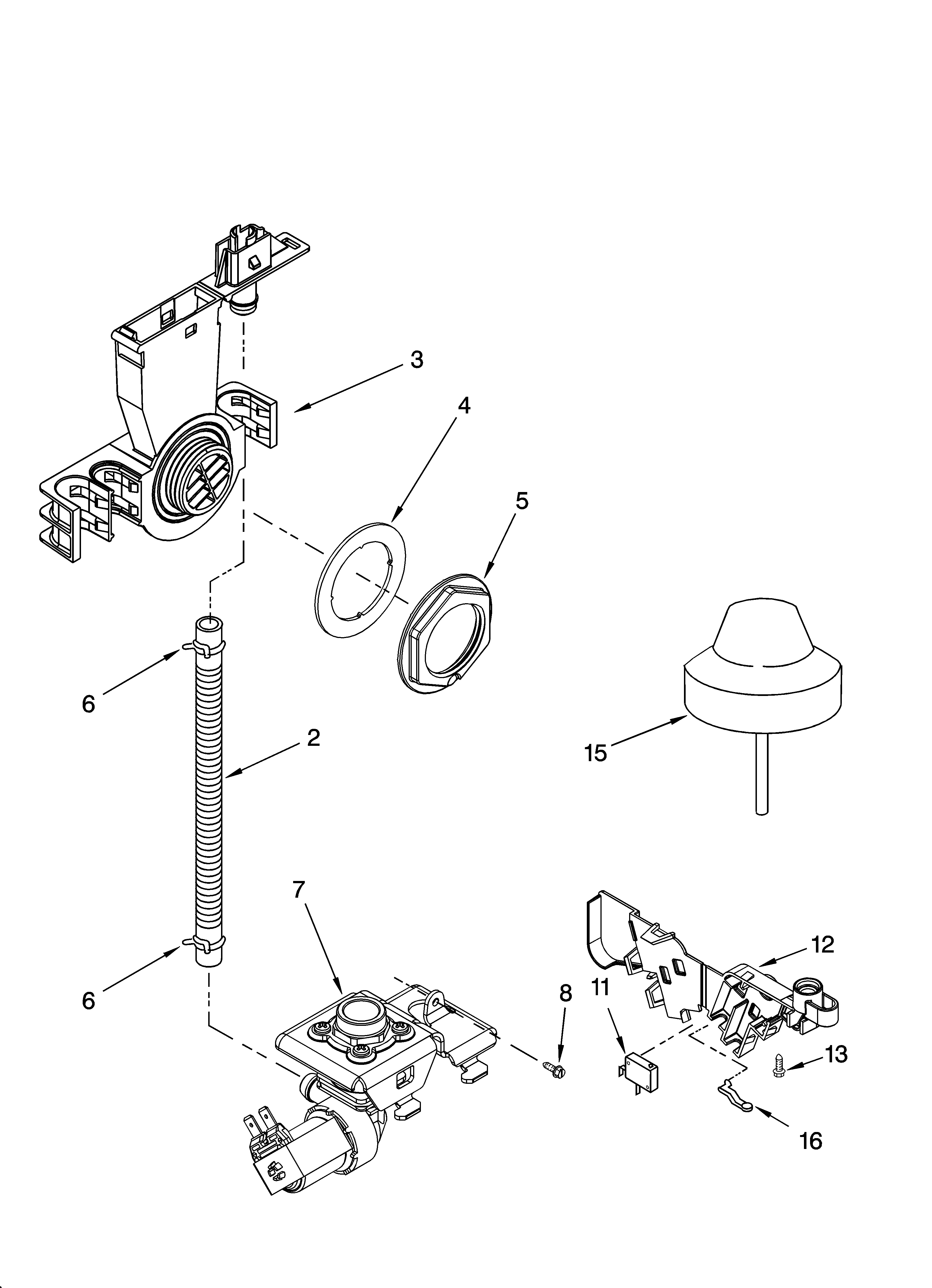 Whirlpool GU1200XTLT2 fill and overfill parts diagram