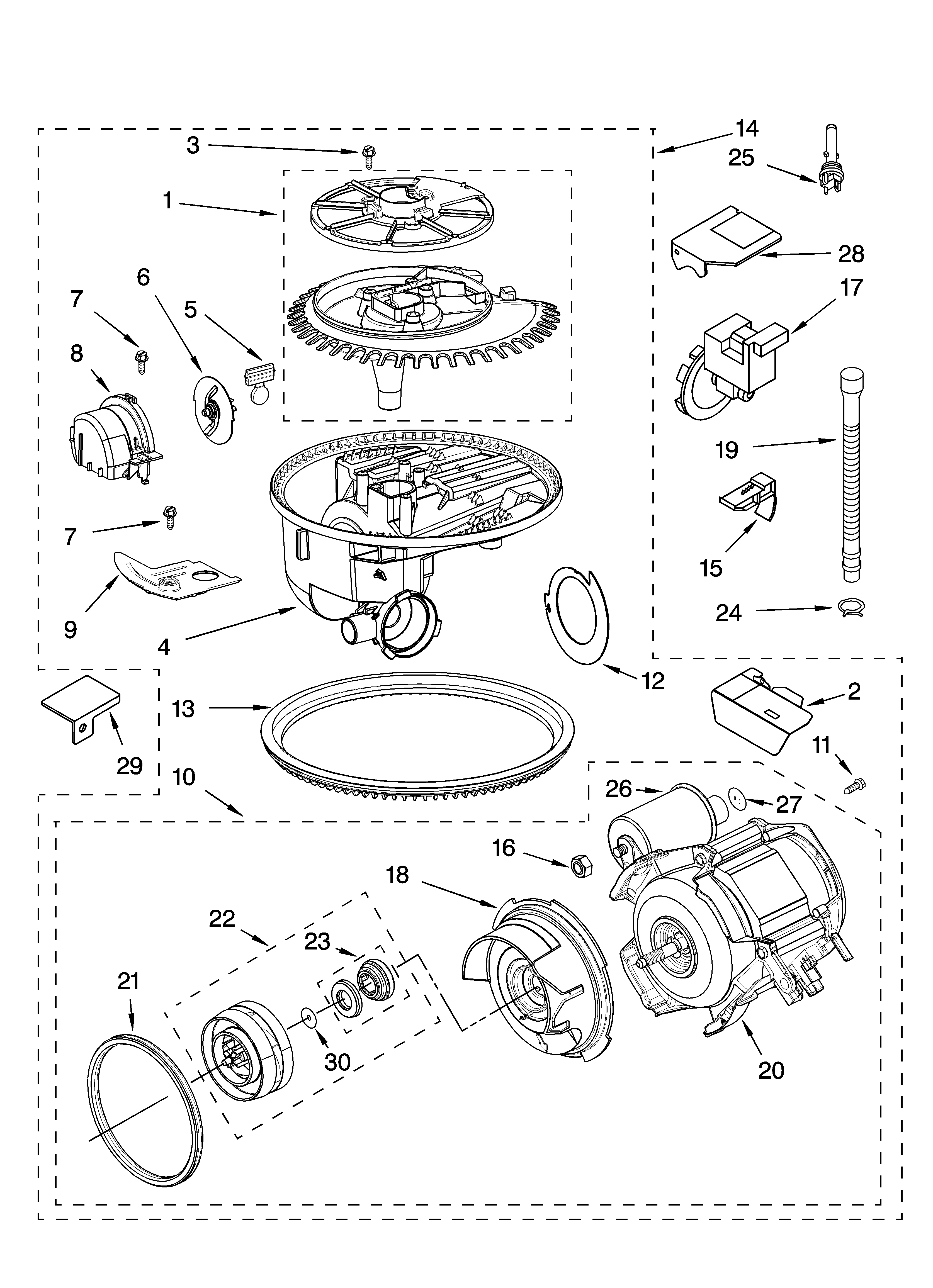 Whirlpool GU1200XTLT3 pump and motor parts diagram