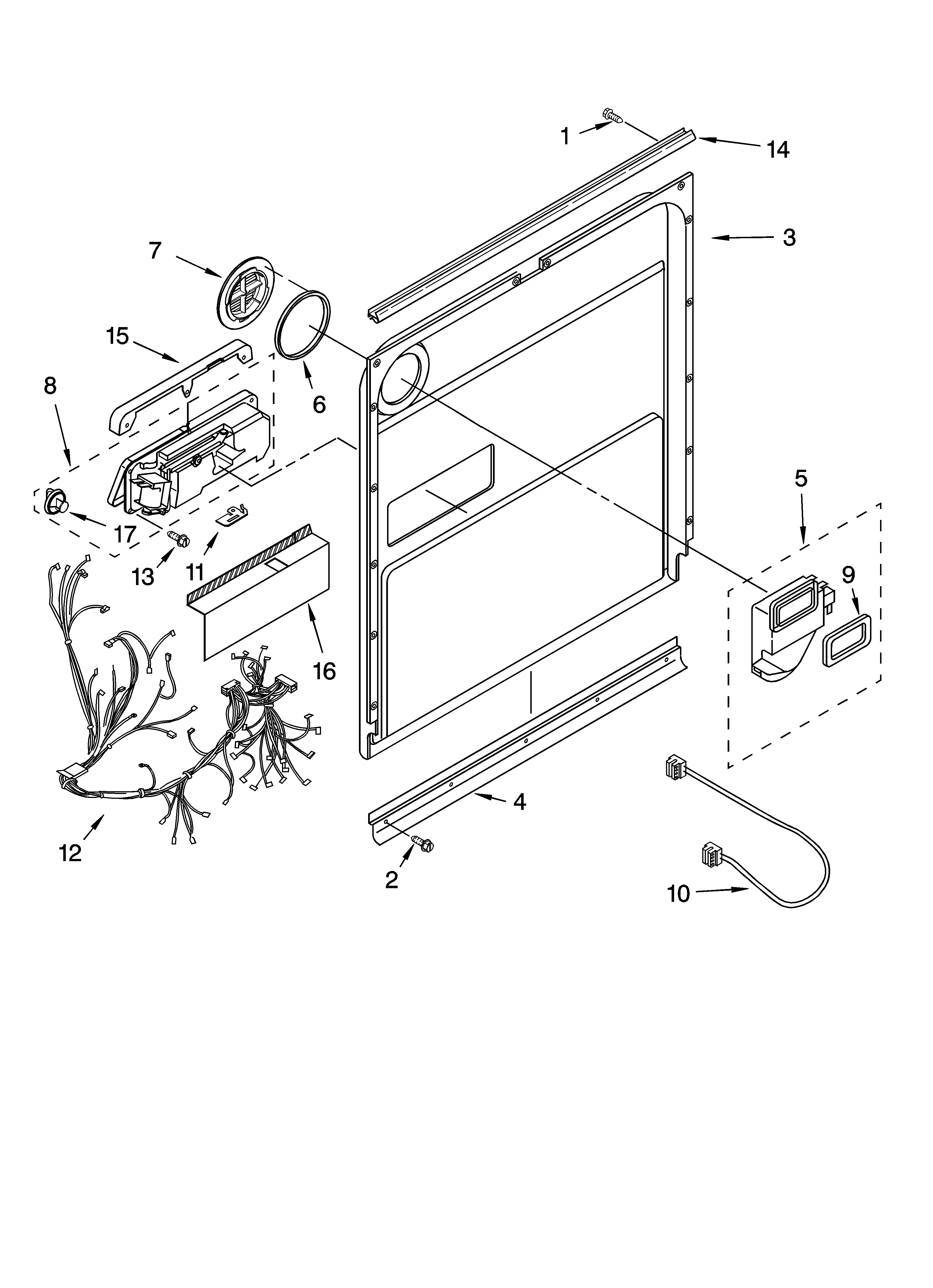 Whirlpool GU2300XTLB2 door and latch parts diagram