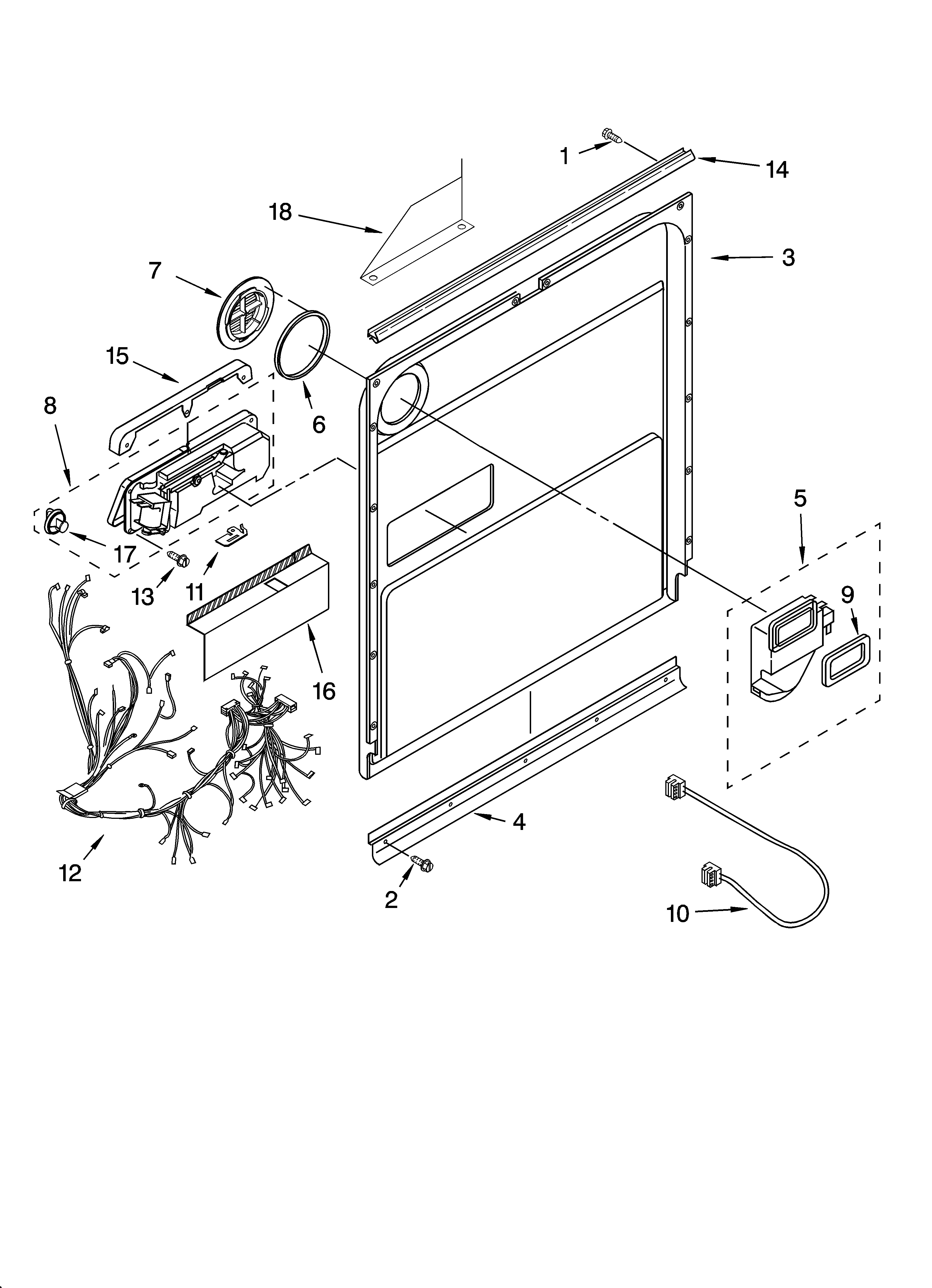 Whirlpool GU2300XTLS3 door and latch parts diagram