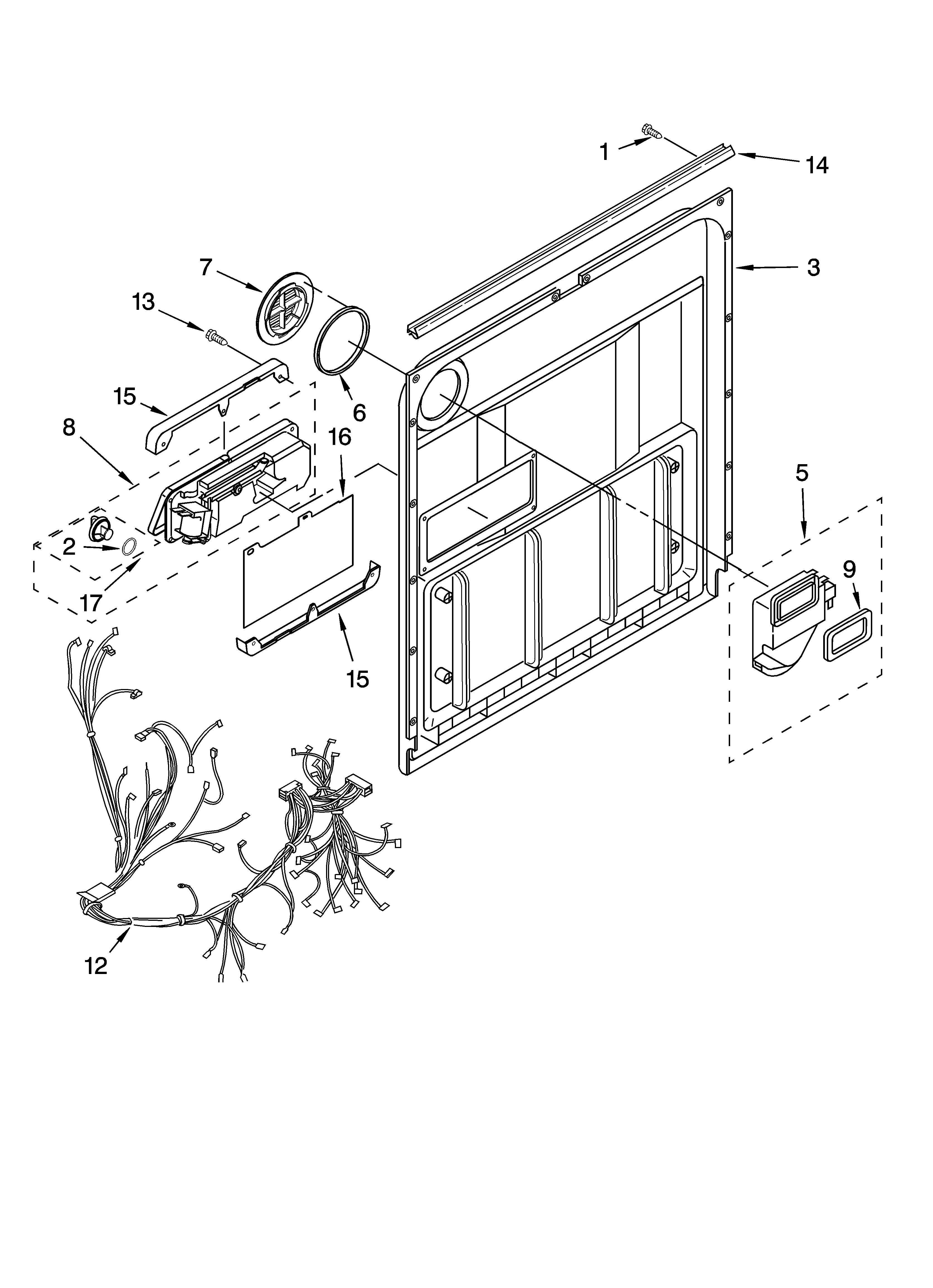 Whirlpool GU2500XTPQ1 door and latch parts diagram