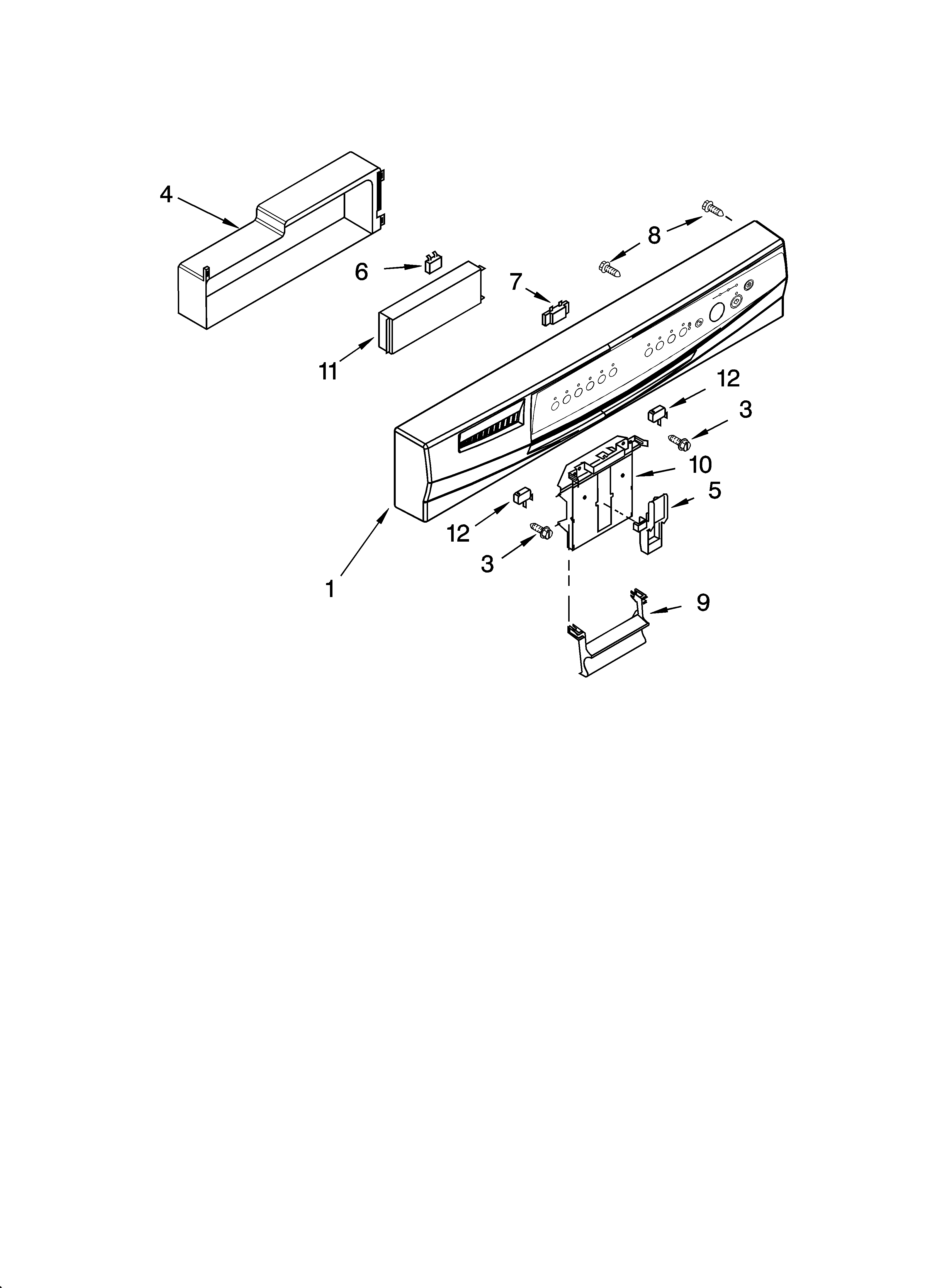 Whirlpool GU2548XTPQ1 control panel parts diagram