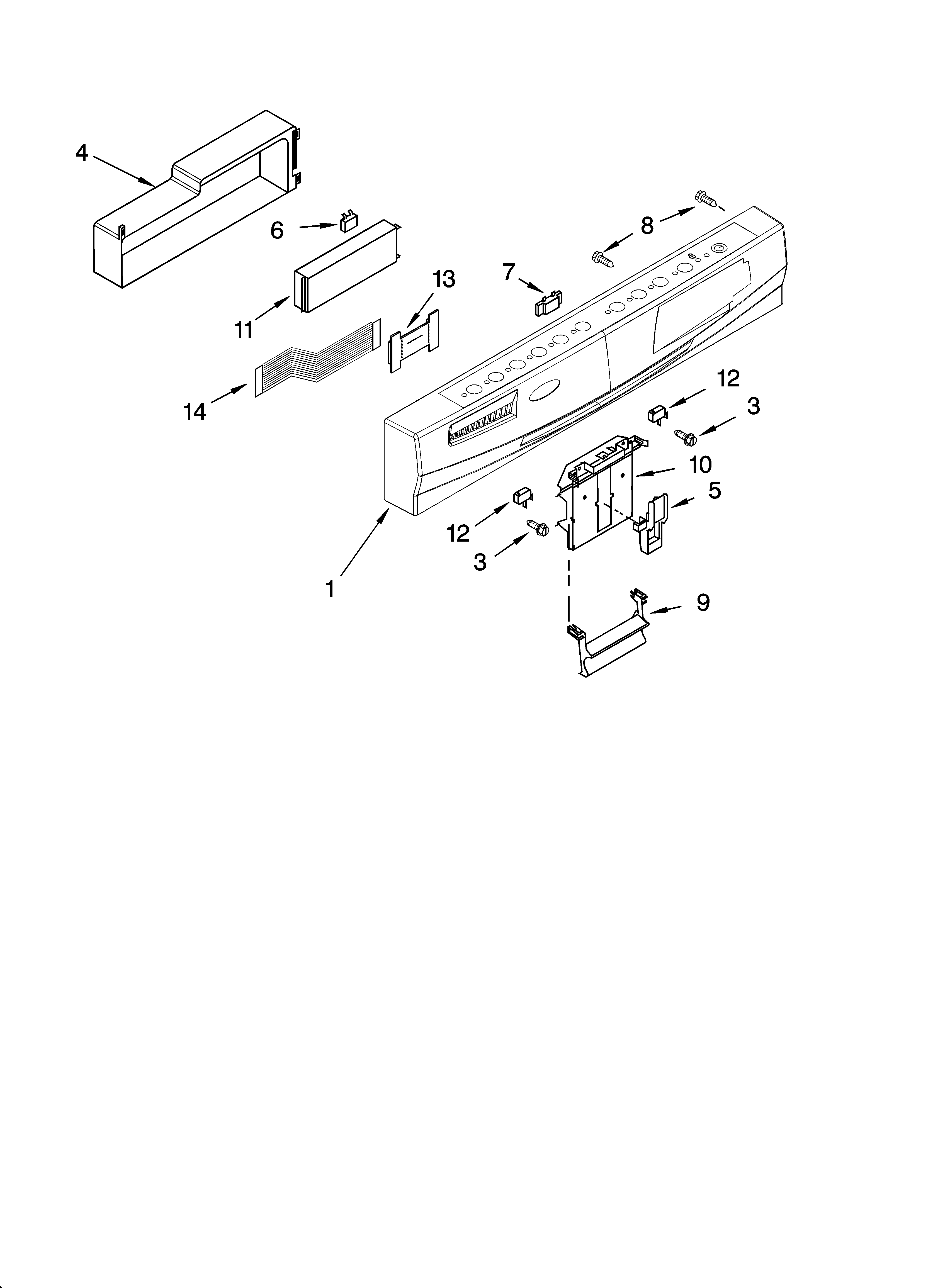 Whirlpool GU2600XTPB0 control panel parts diagram